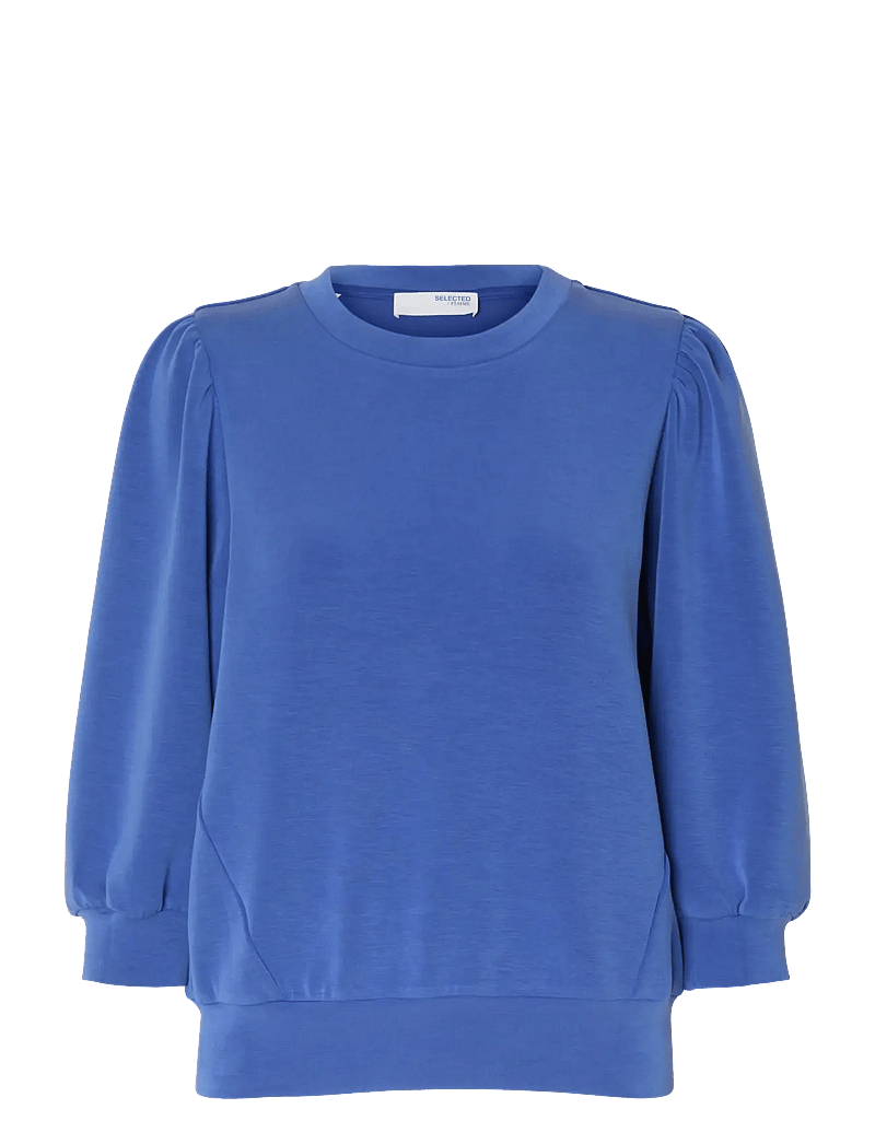 Selected - SLFTENNY 3/4 SWEAT TOP NOOS - dressipluusid - dazzling blue - 1