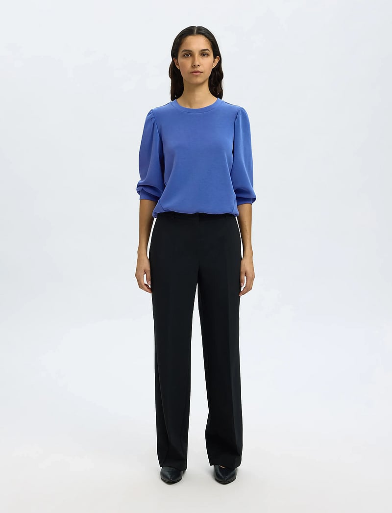 Selected - SLFTENNY 3/4 SWEAT TOP NOOS - dressipluusid - dazzling blue - 3