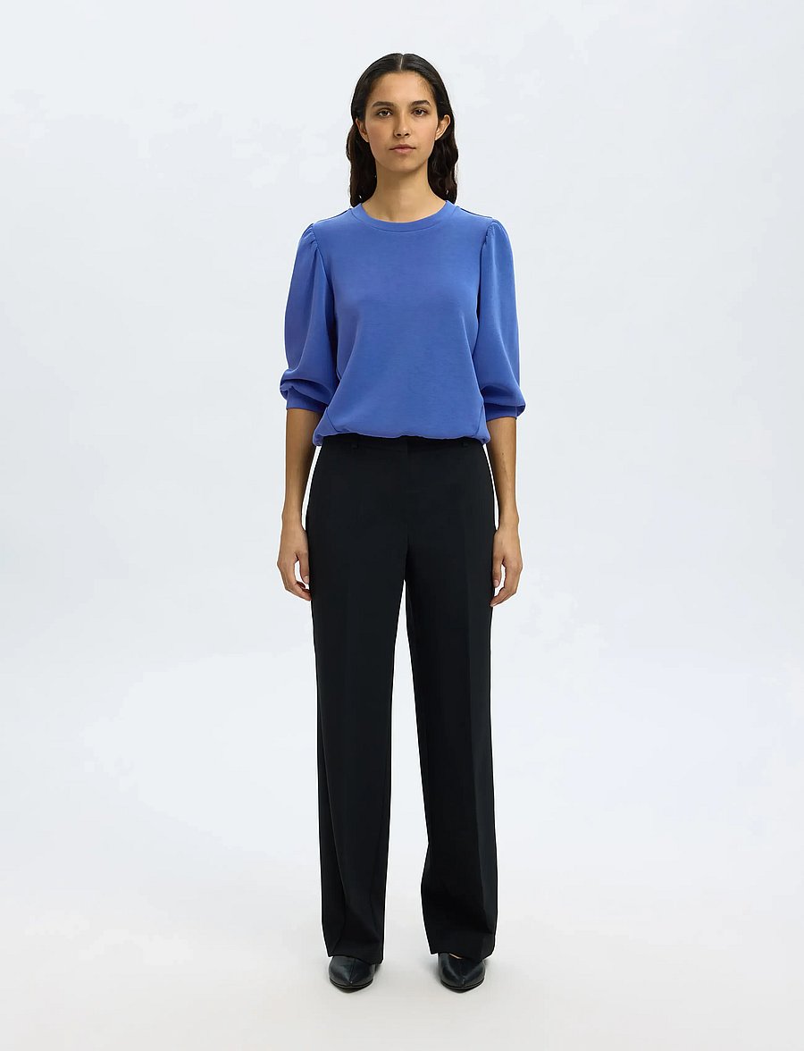 Selected - SLWTENNY 3/4 SWEAT TOP NOOS - langärmlige tops - dazzling blue - 3