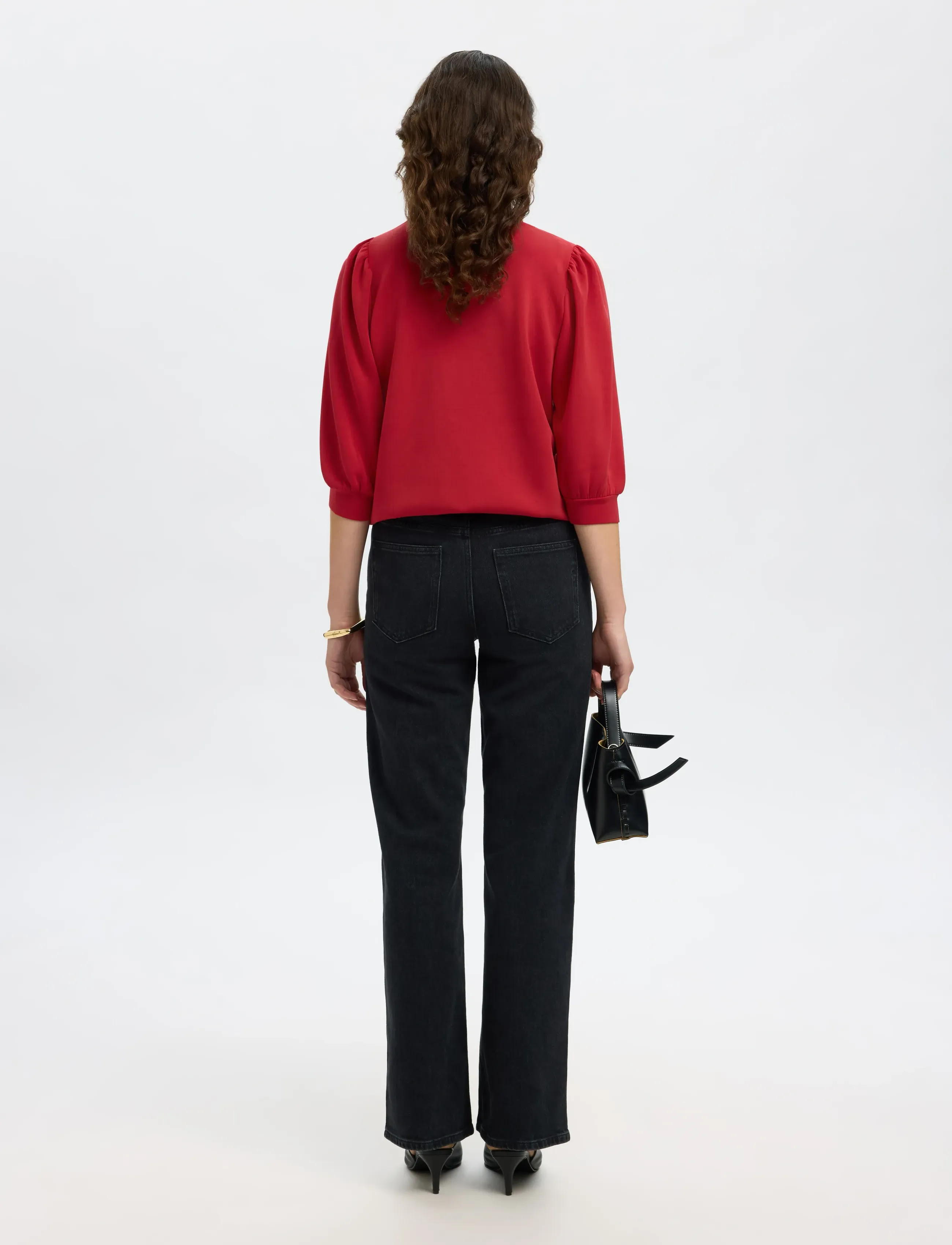 Selected - SLWTENNY 3/4 SWEAT TOP NOOS - langærmede toppe - equestrian red - 2