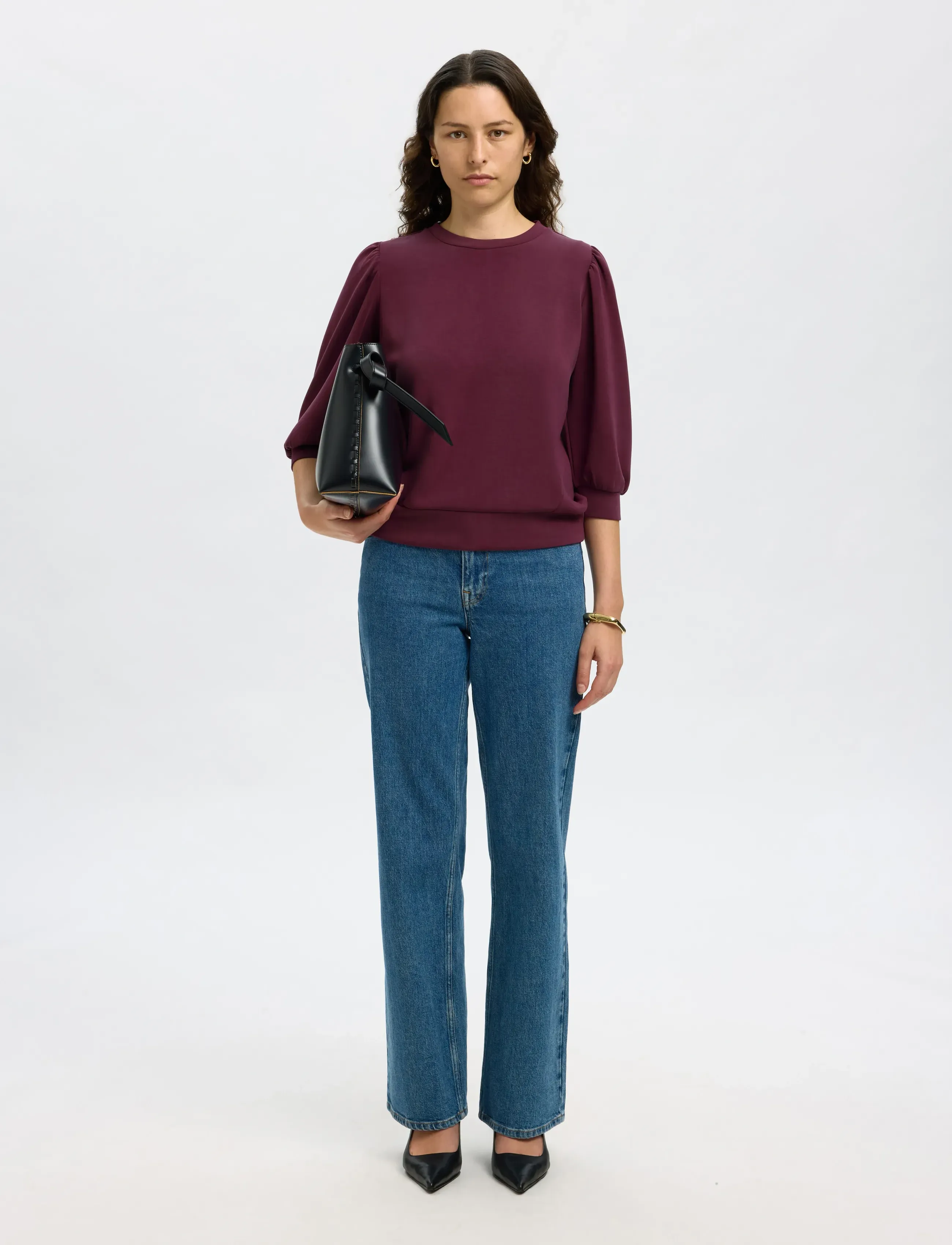 Selected - SLWTENNY 3/4 SWEAT TOP NOOS - langærmede toppe - fig - 4