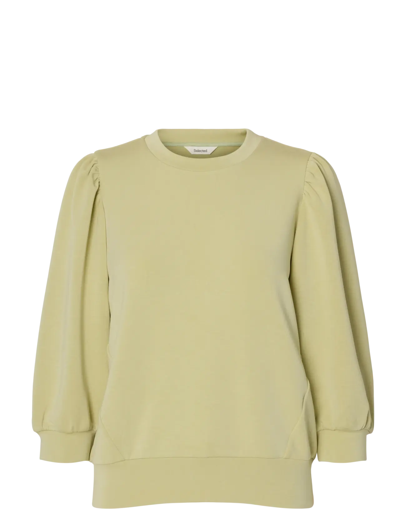 Selected SLWTENNY 3/4 SWEAT TOP NOOS - Selected - LINT / green