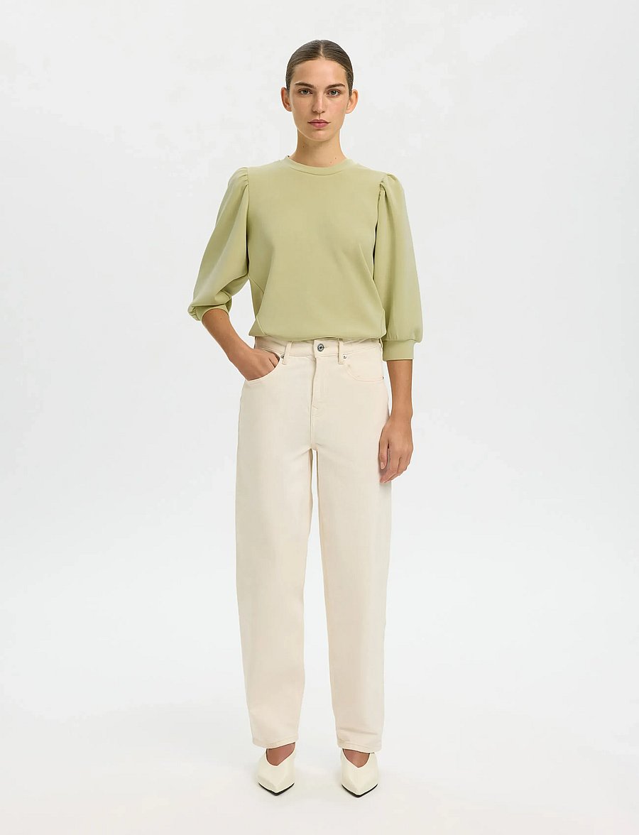 Selected - SLWTENNY 3/4 SWEAT TOP NOOS - långärmade toppar - lint - 3