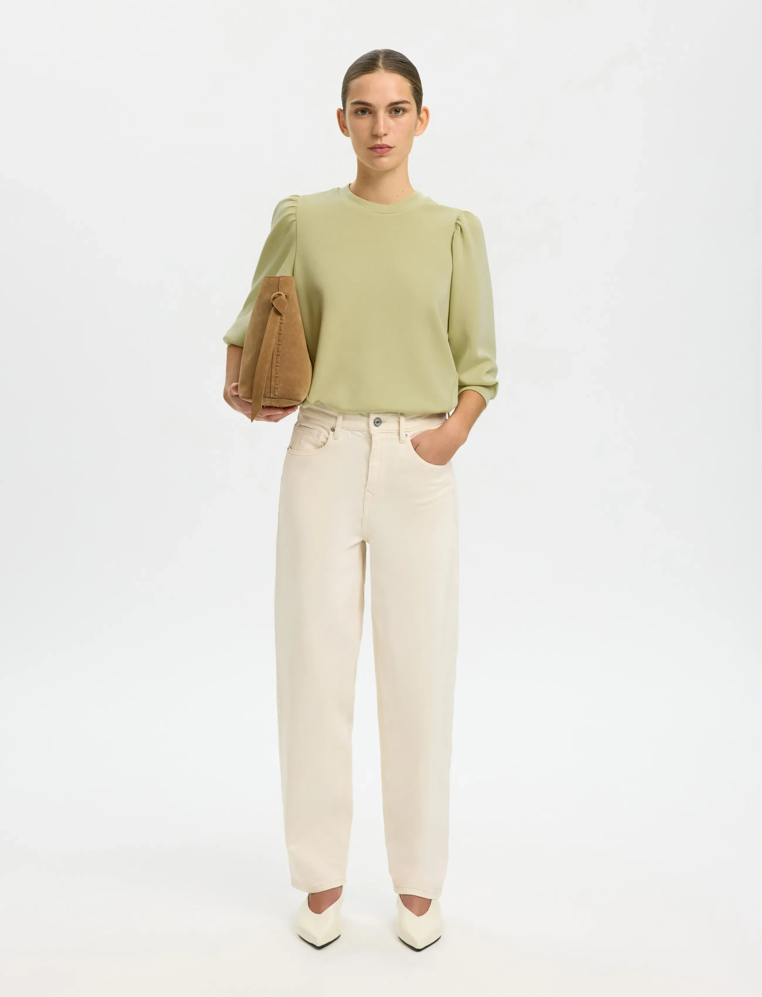 Selected - SLWTENNY 3/4 SWEAT TOP NOOS - langærmede toppe - lint - 5