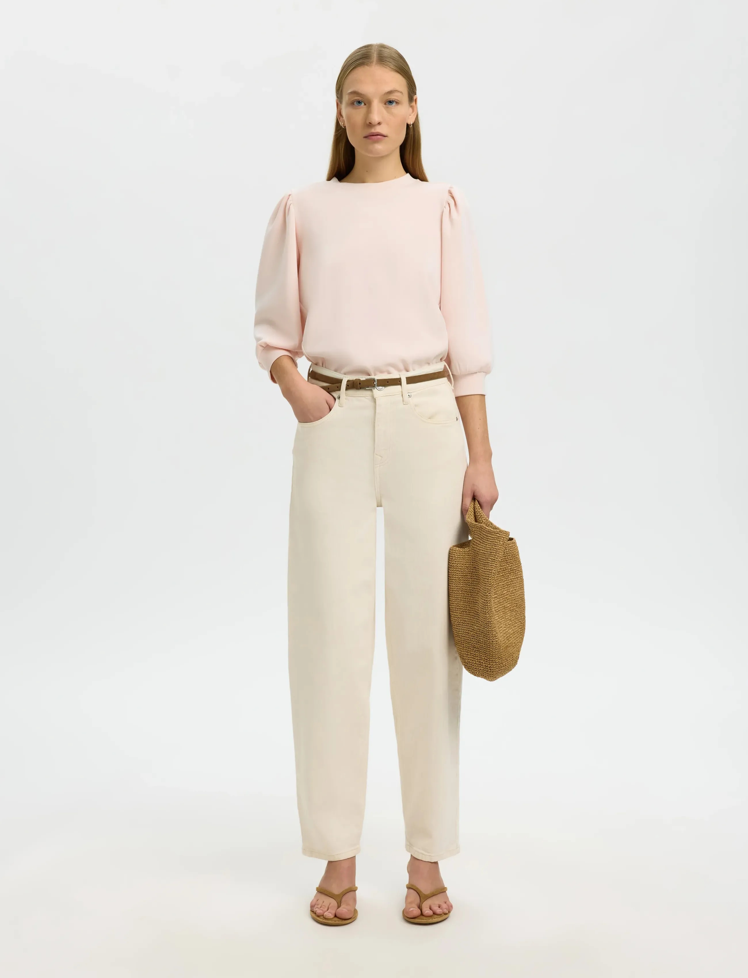 Selected - SLWTENNY 3/4 SWEAT TOP NOOS - langærmede toppe - pale dogwood - 5