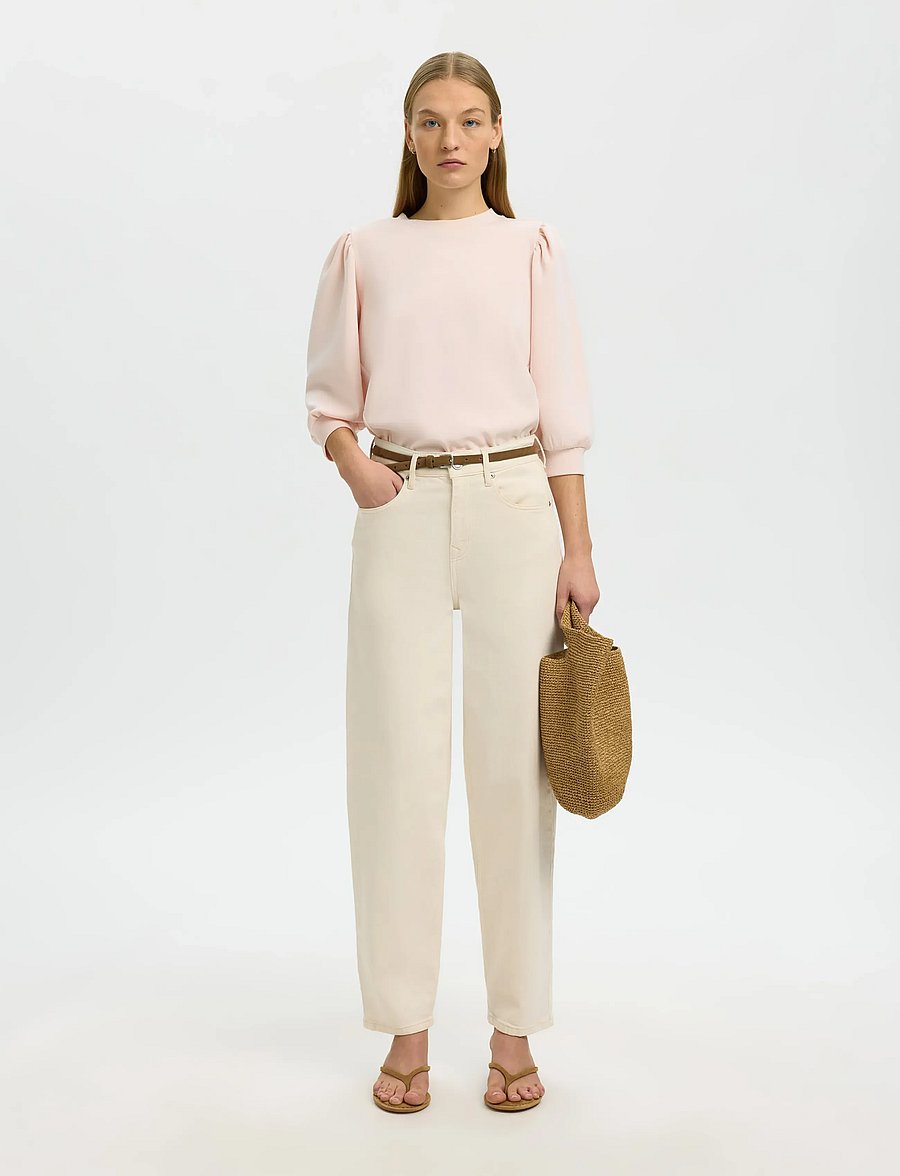 Selected - SLWTENNY 3/4 SWEAT TOP NOOS - langärmlige tops - pale dogwood - 5