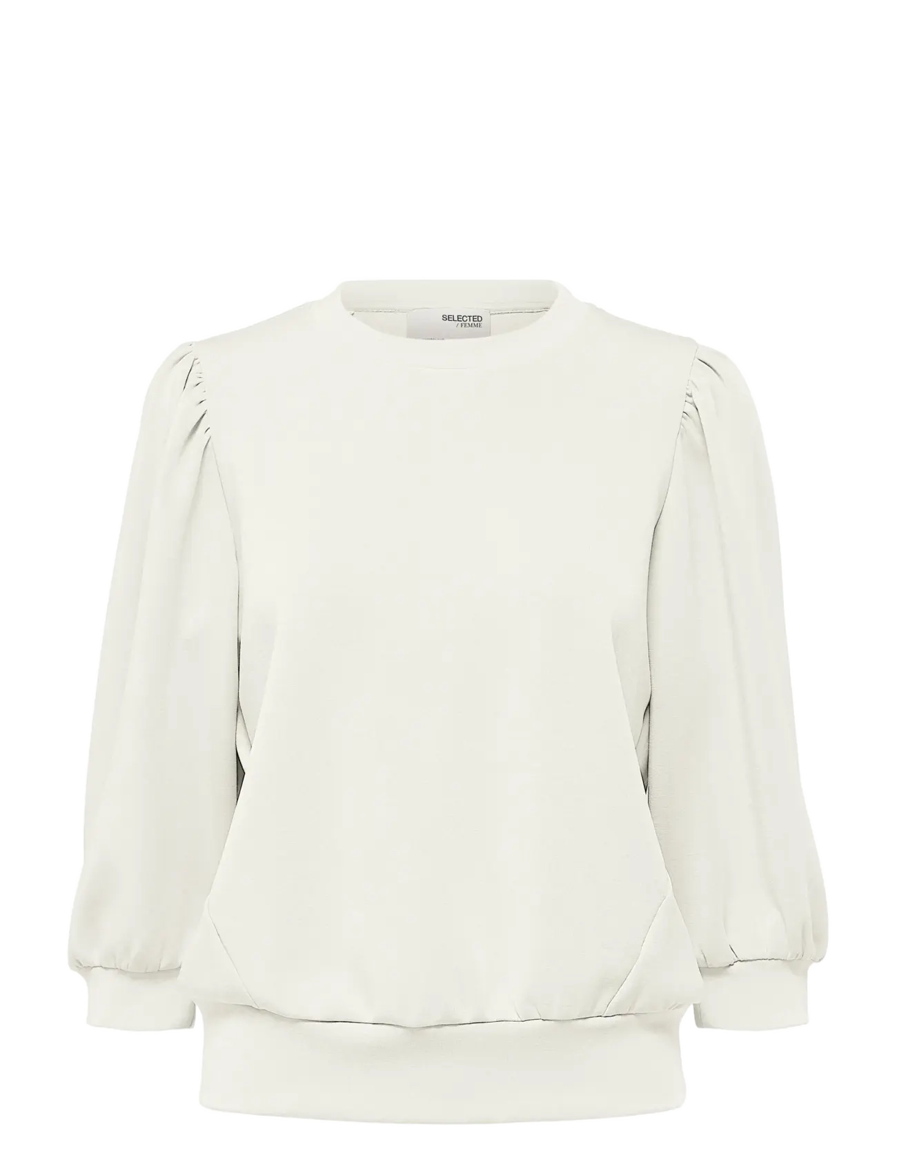 Selected SLWTENNY 3/4 SWEAT TOP NOOS - Selected - SNOW WHITE / white