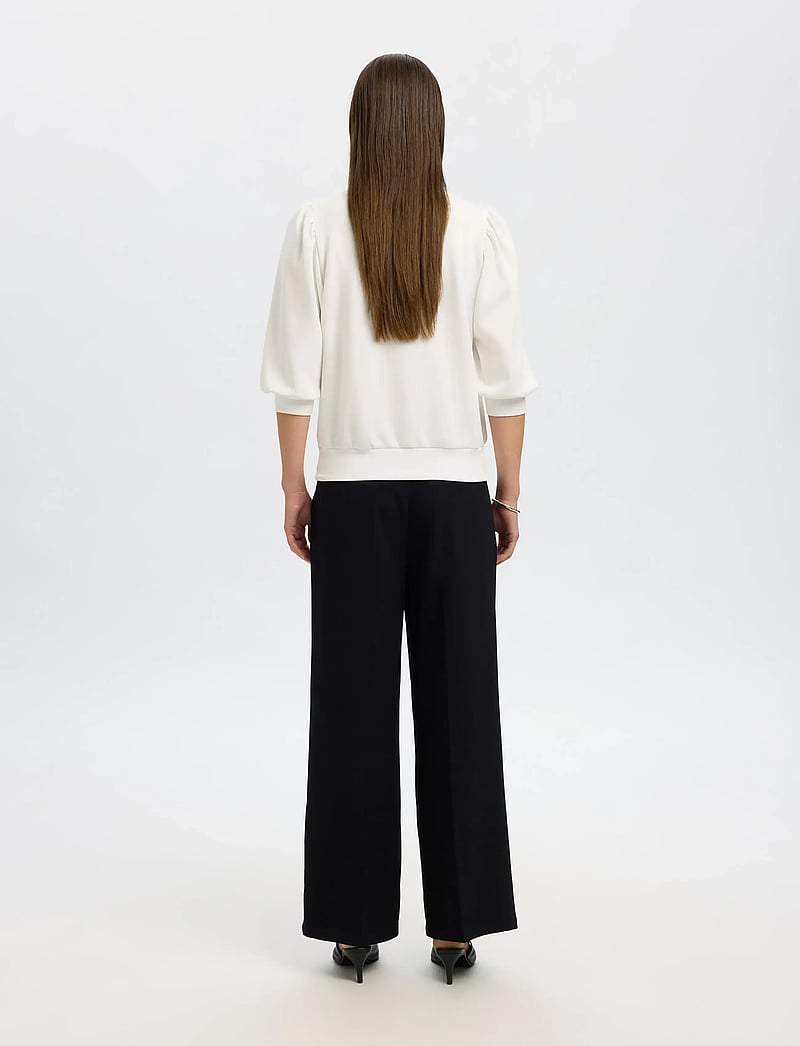 Selected - SLFTENNY 3/4 SWEAT TOP NOOS - dressipluusid - snow white - 2