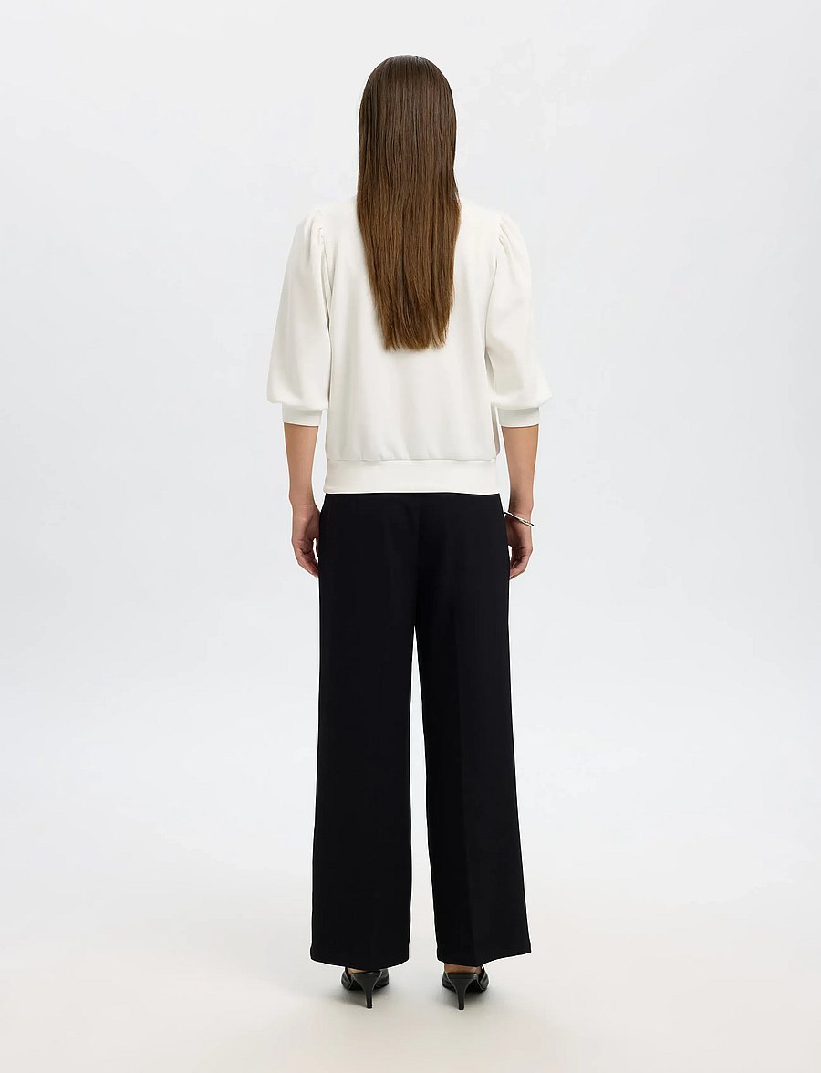 Selected - SLWTENNY 3/4 SWEAT TOP NOOS - langärmlige tops - snow white - 2