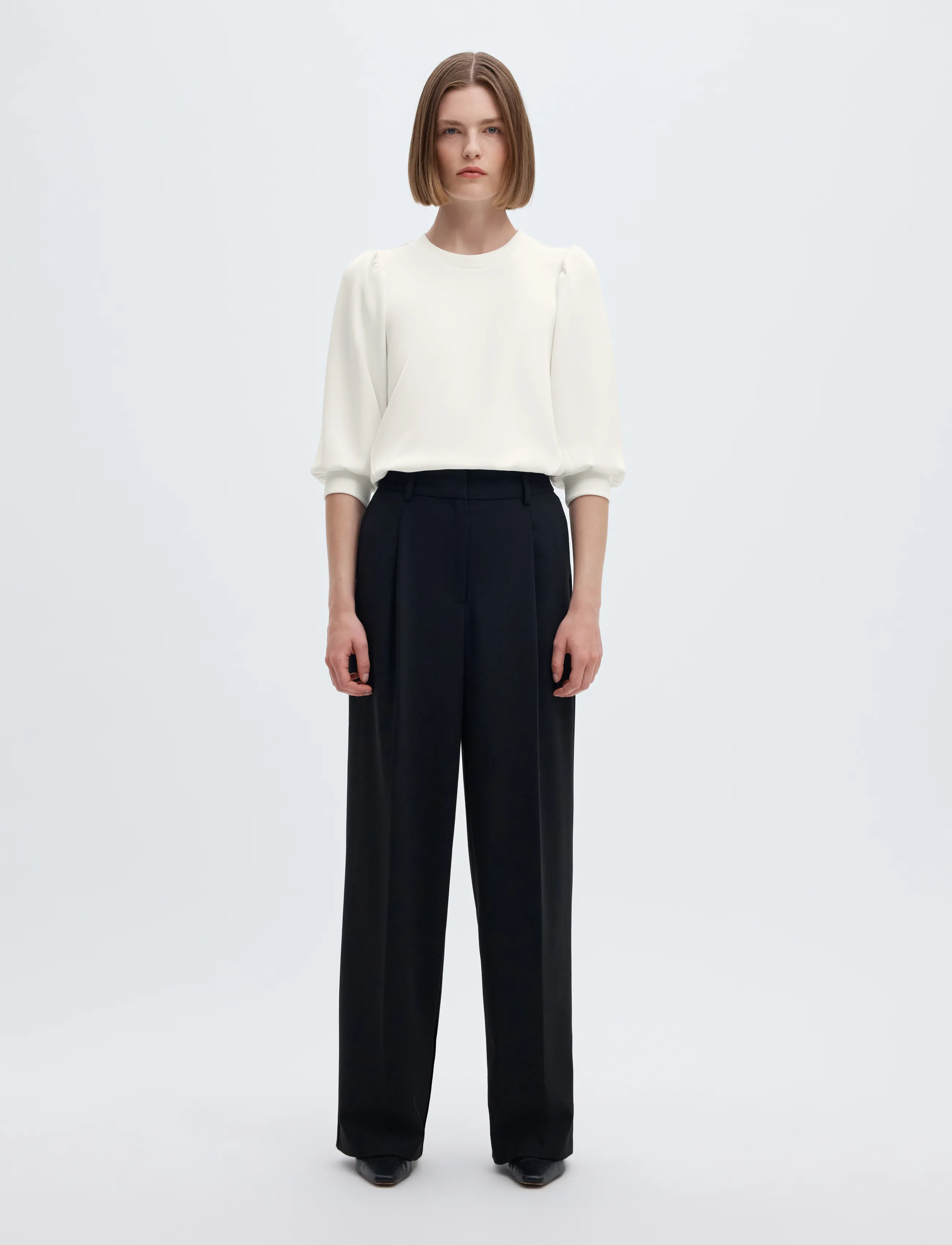 Selected - SLWTENNY 3/4 SWEAT TOP NOOS - höstkläder - snow white - 3