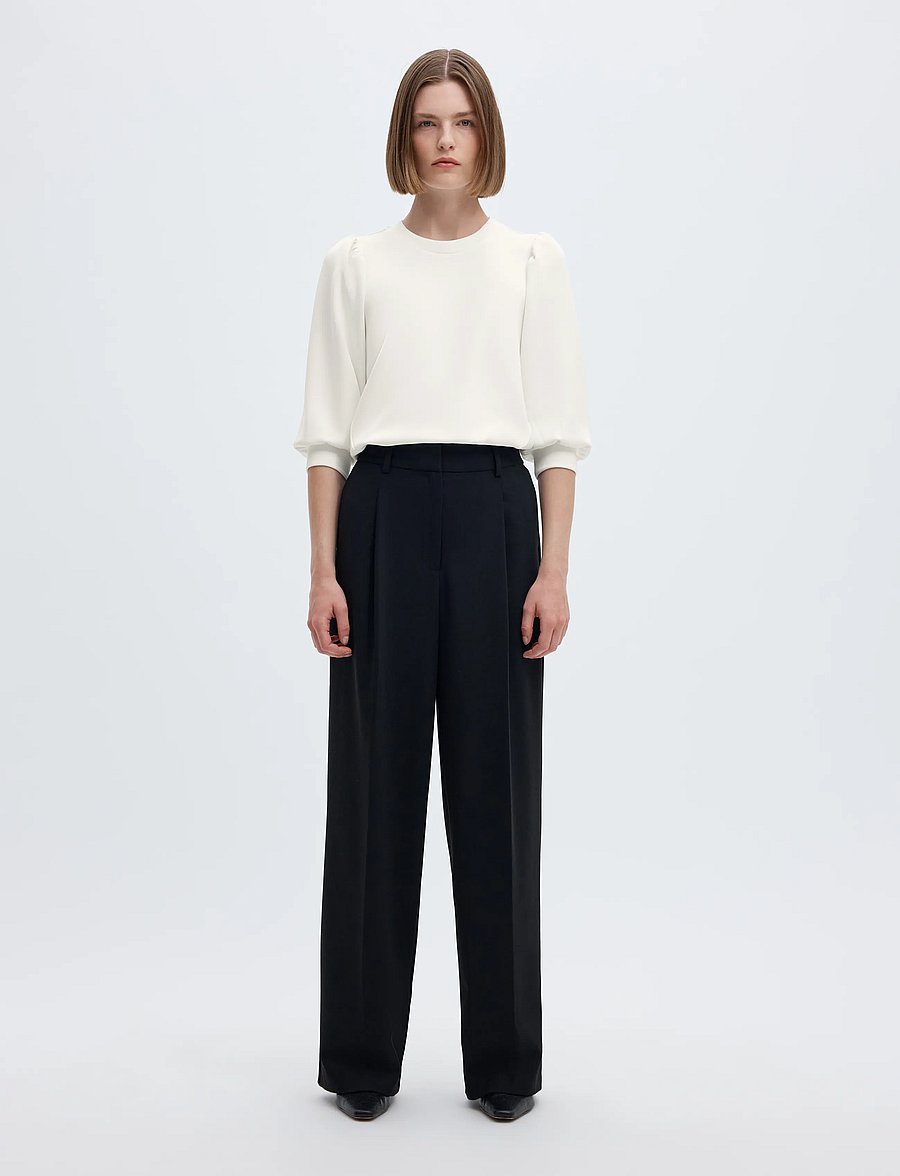 Selected - SLWTENNY 3/4 SWEAT TOP NOOS - pikkade varrukatega topid - snow white - 3