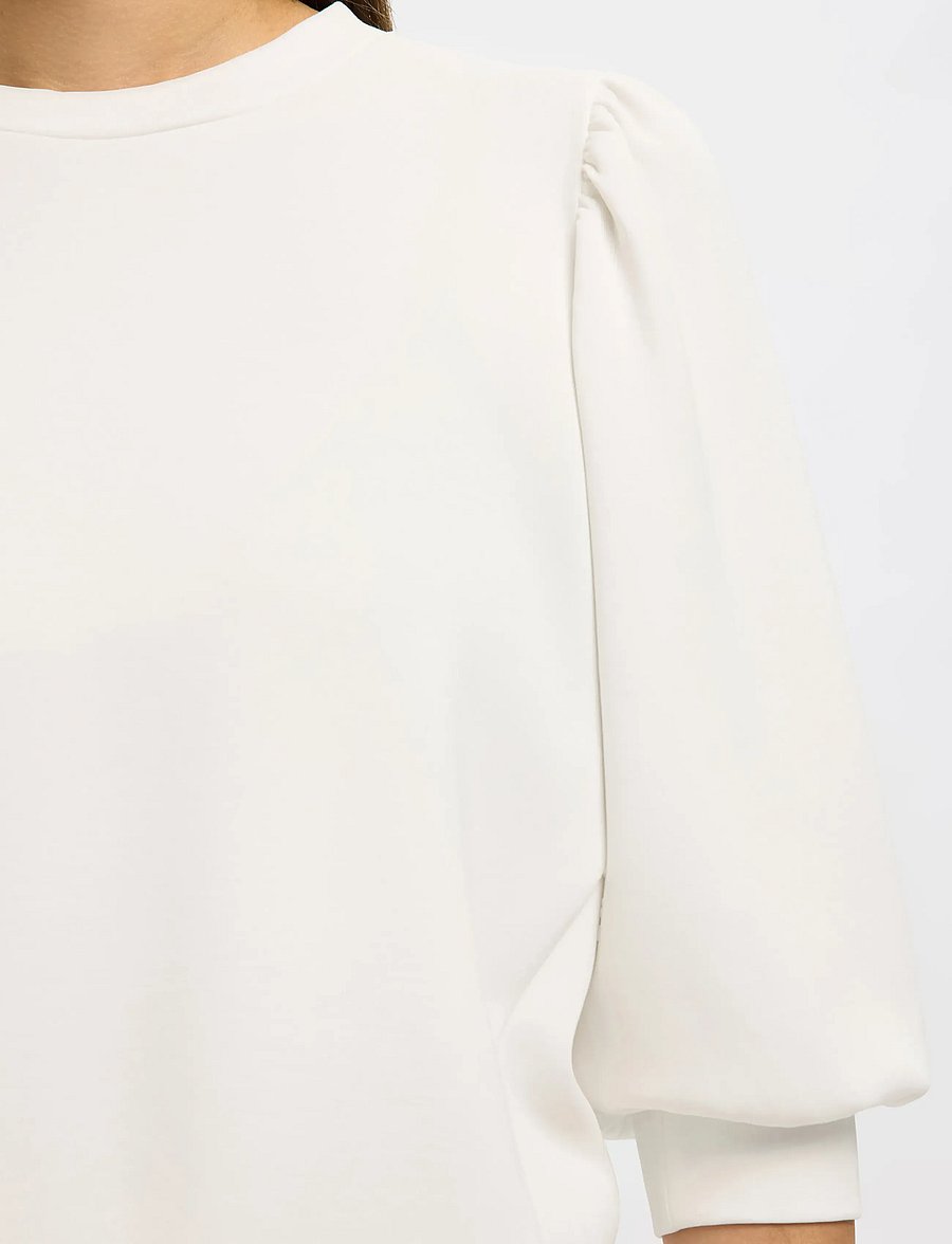 Selected - SLWTENNY 3/4 SWEAT TOP NOOS - langärmlige tops - snow white - 4