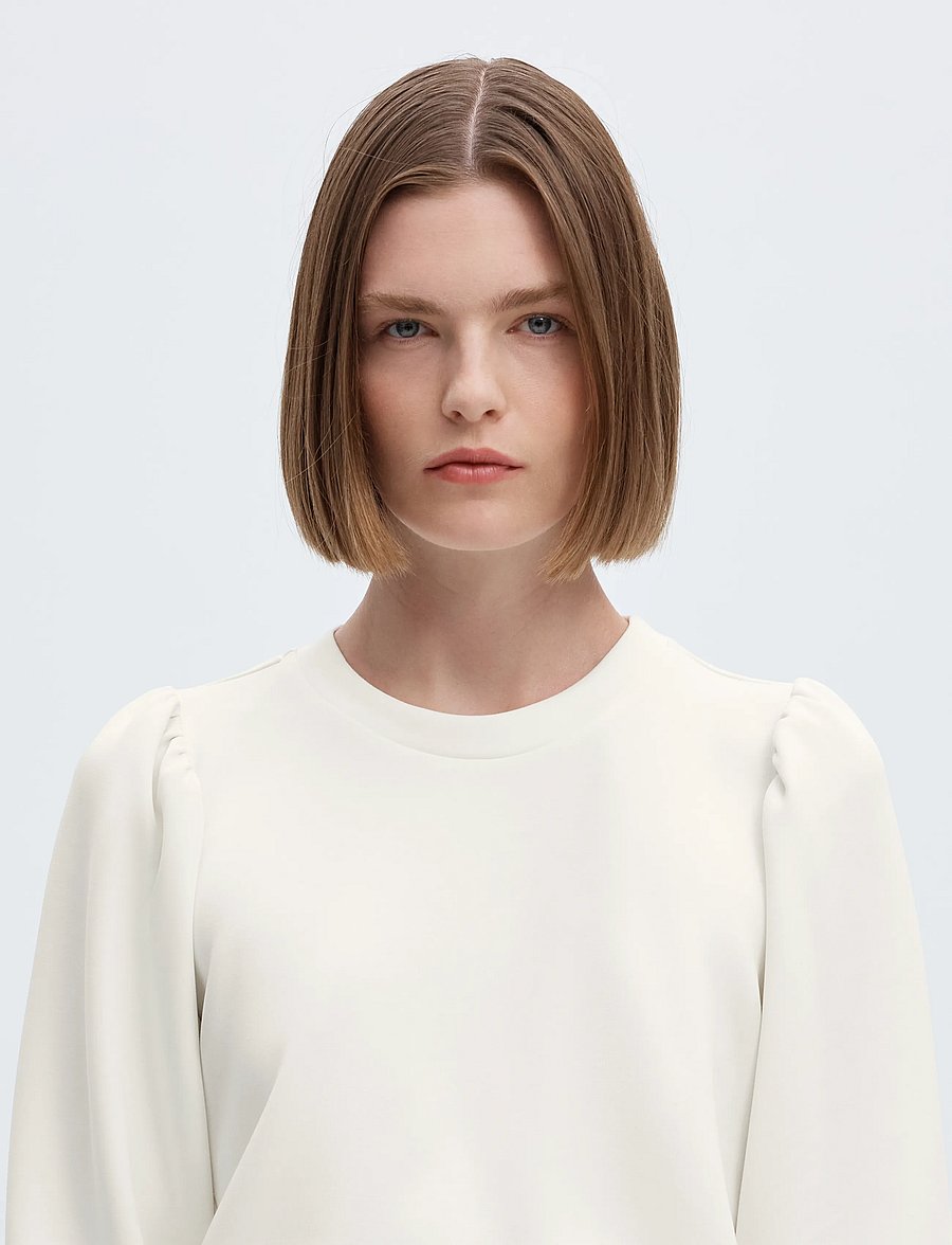 Selected - SLWTENNY 3/4 SWEAT TOP NOOS - pikkade varrukatega topid - snow white - 4