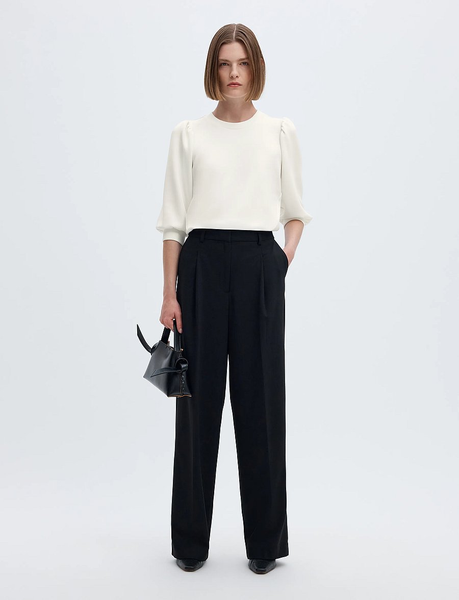 Selected - SLWTENNY 3/4 SWEAT TOP NOOS - pikkade varrukatega topid - snow white - 5