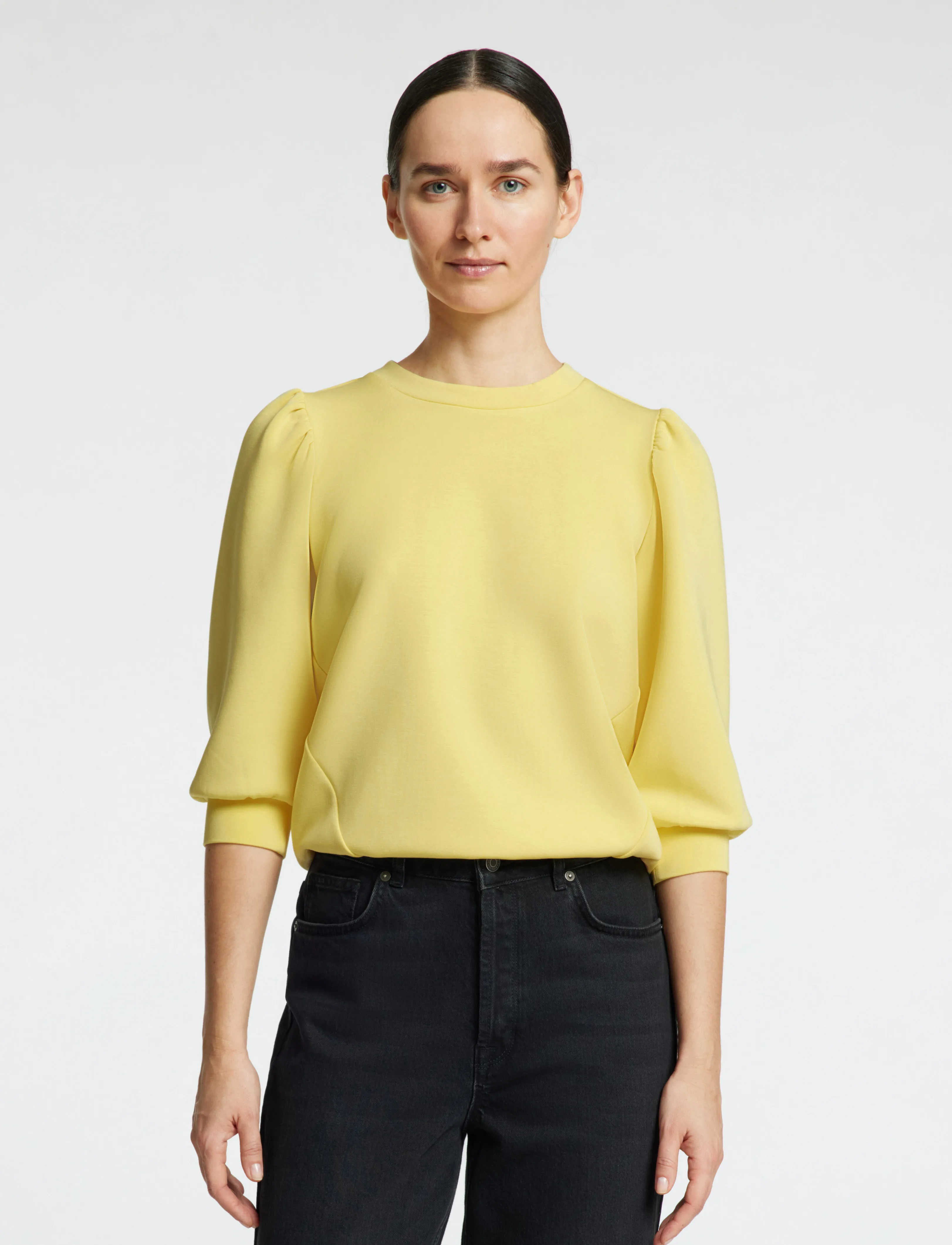 Selected SLWTENNY 3/4 SWEAT TOP NOOS - T-shirts & Tops - SUNDRESS / yellow