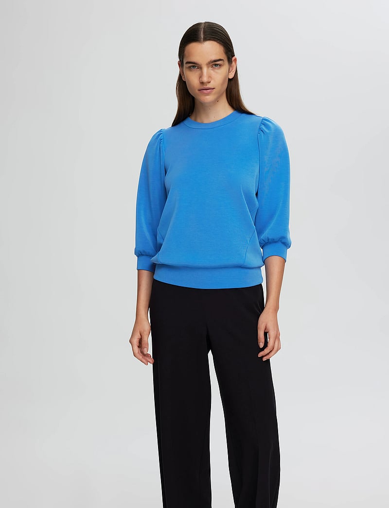 Selected - SLFTENNY 3/4 SWEAT TOP NOOS - dressipluusid - super sonic - 4