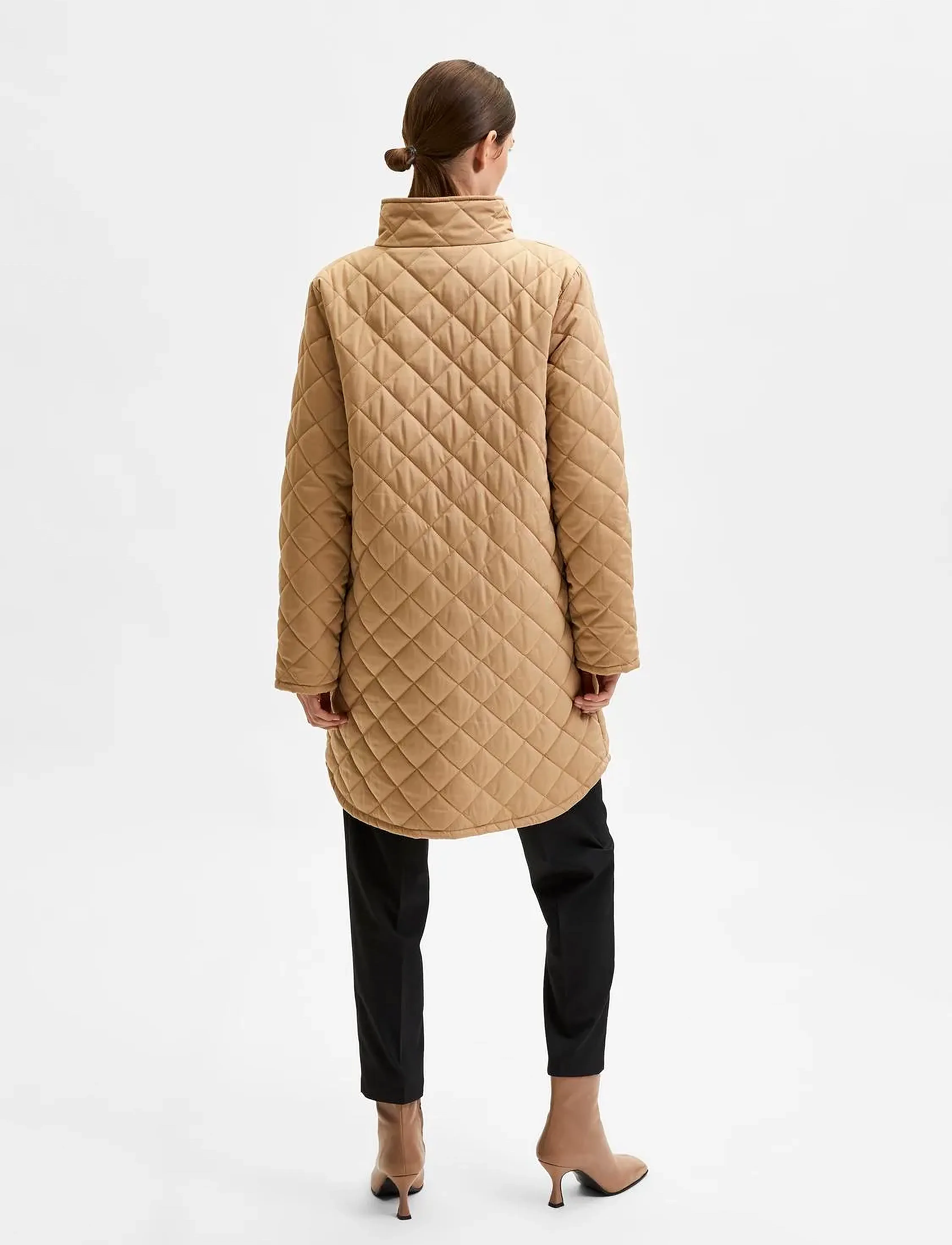 Selected - SLFFILLY QUILTED COAT - tannin - 3