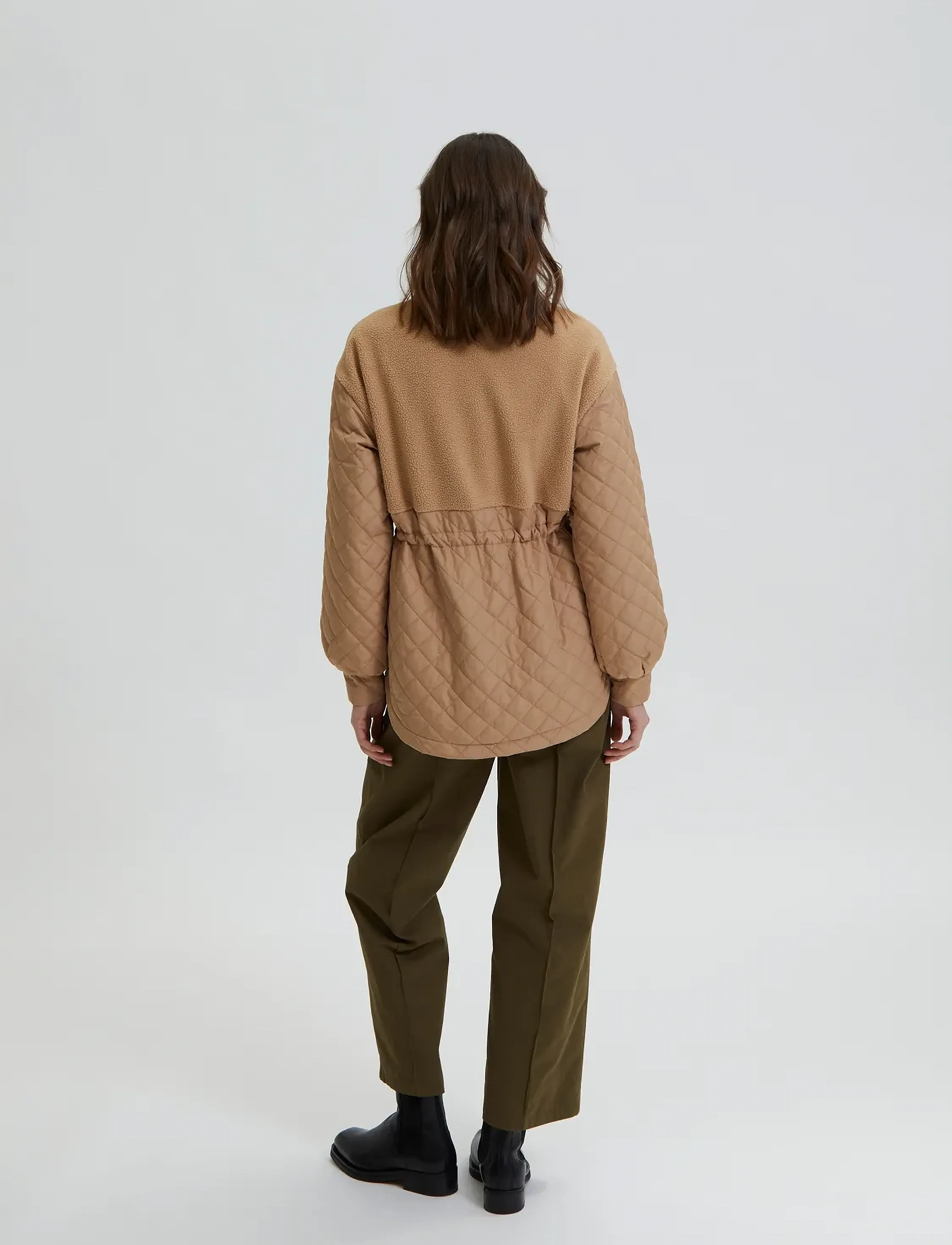 Selected - SLFNORMA QUILTED TEDDY JACKET W - overtøj - tannin - 3