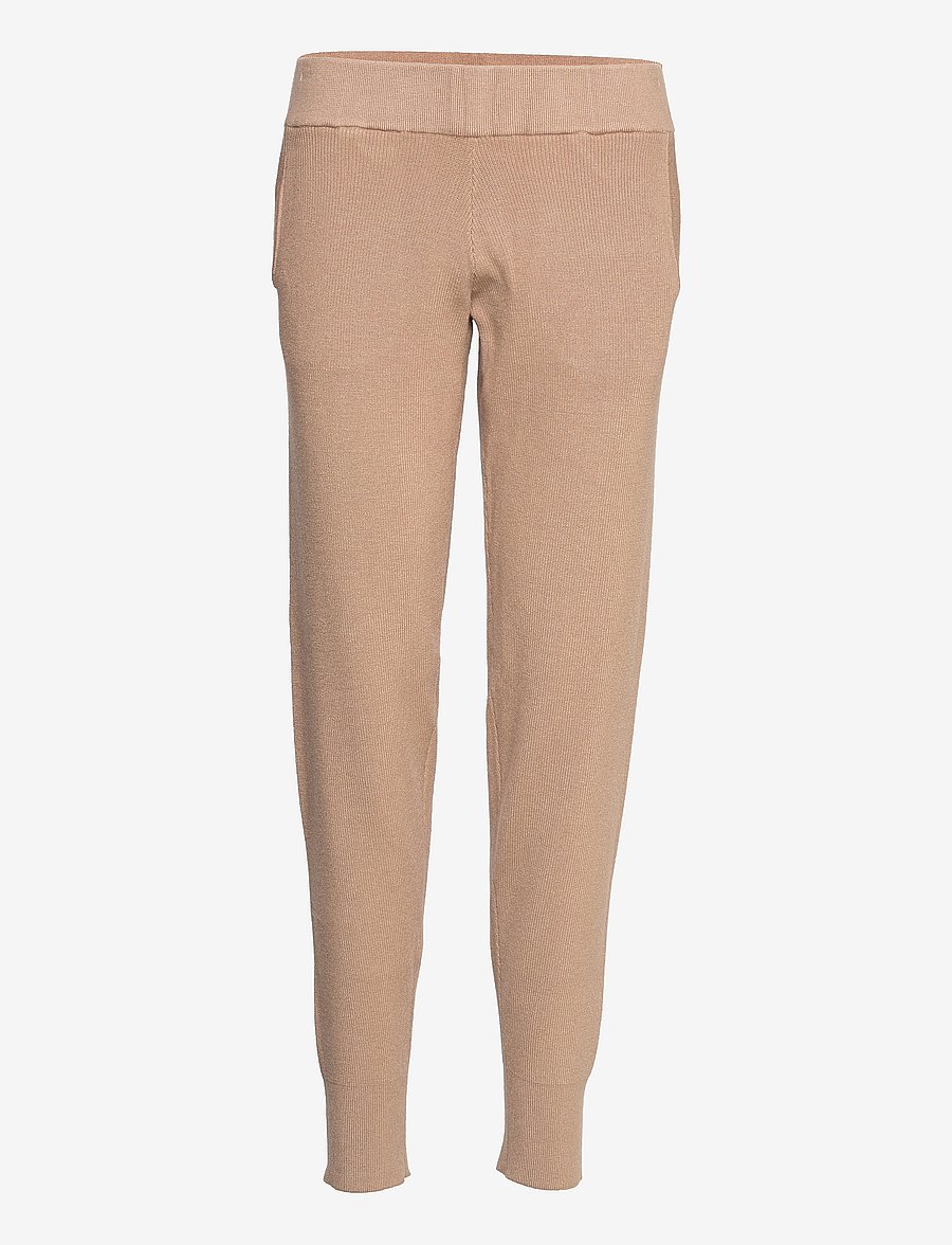 Selected - SLFBRINLEY MW KNIT PANT B - hverdags stil - tannin - 0