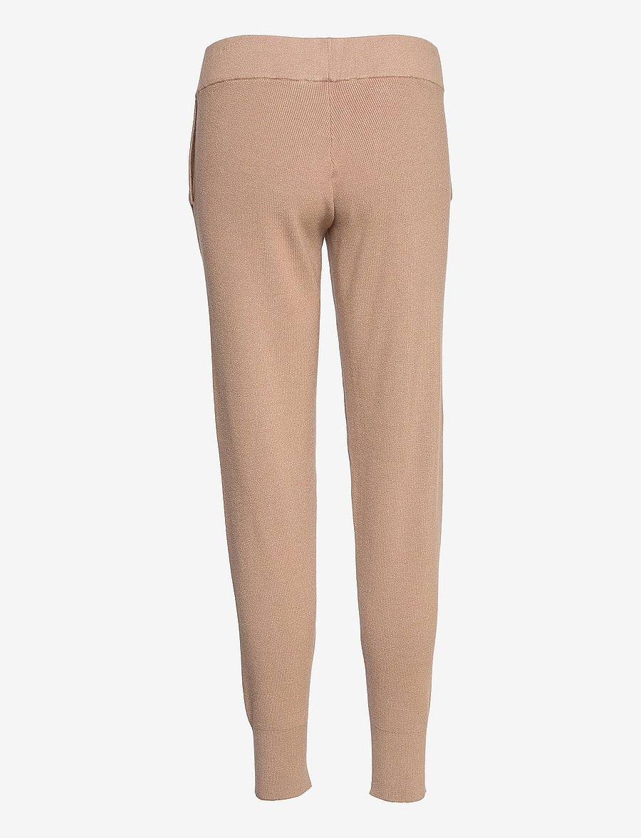 Selected - SLFBRINLEY MW KNIT PANT B - hverdags stil - tannin - 1