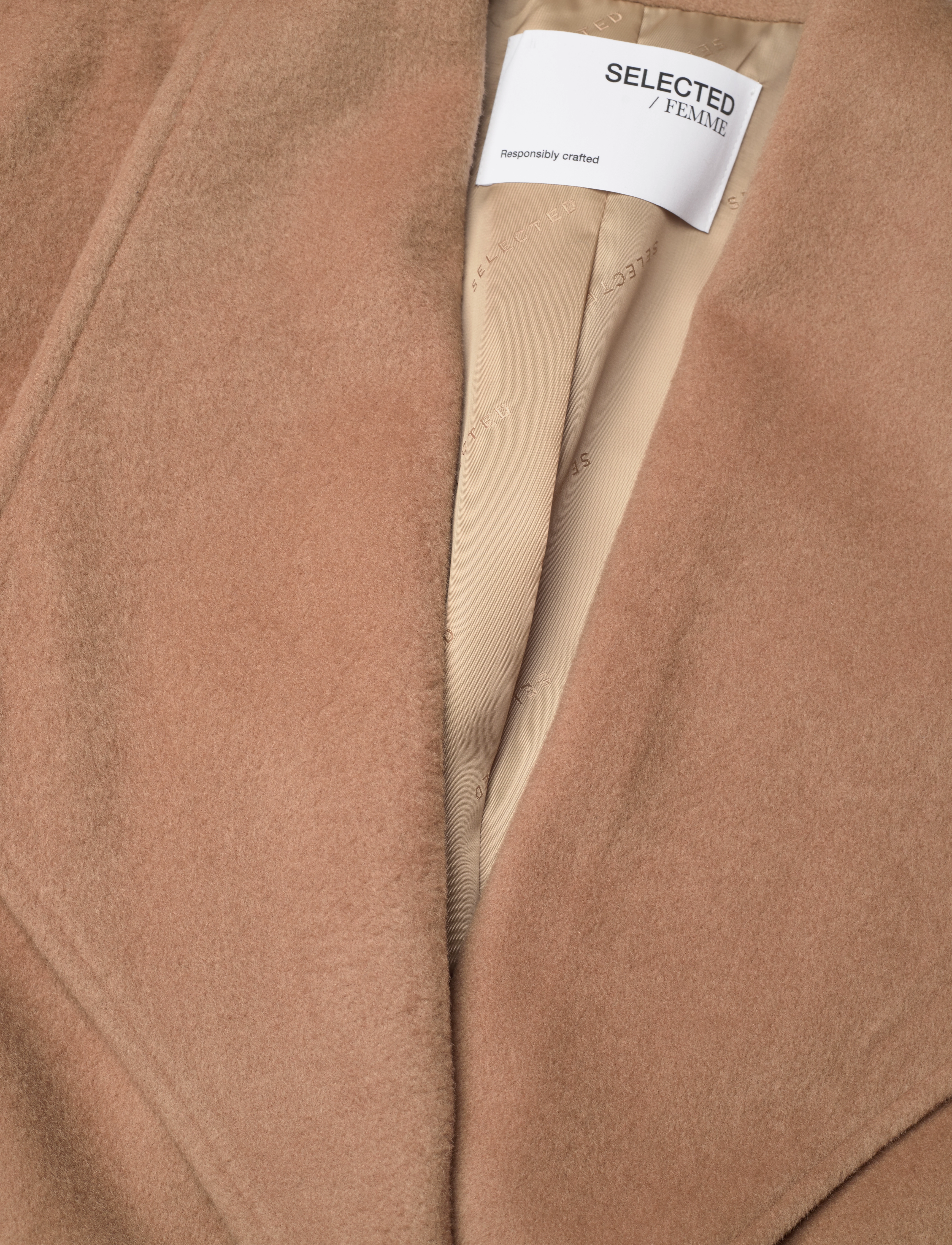Selected Femme - SLFROSE WOOL COAT B - camel - 2