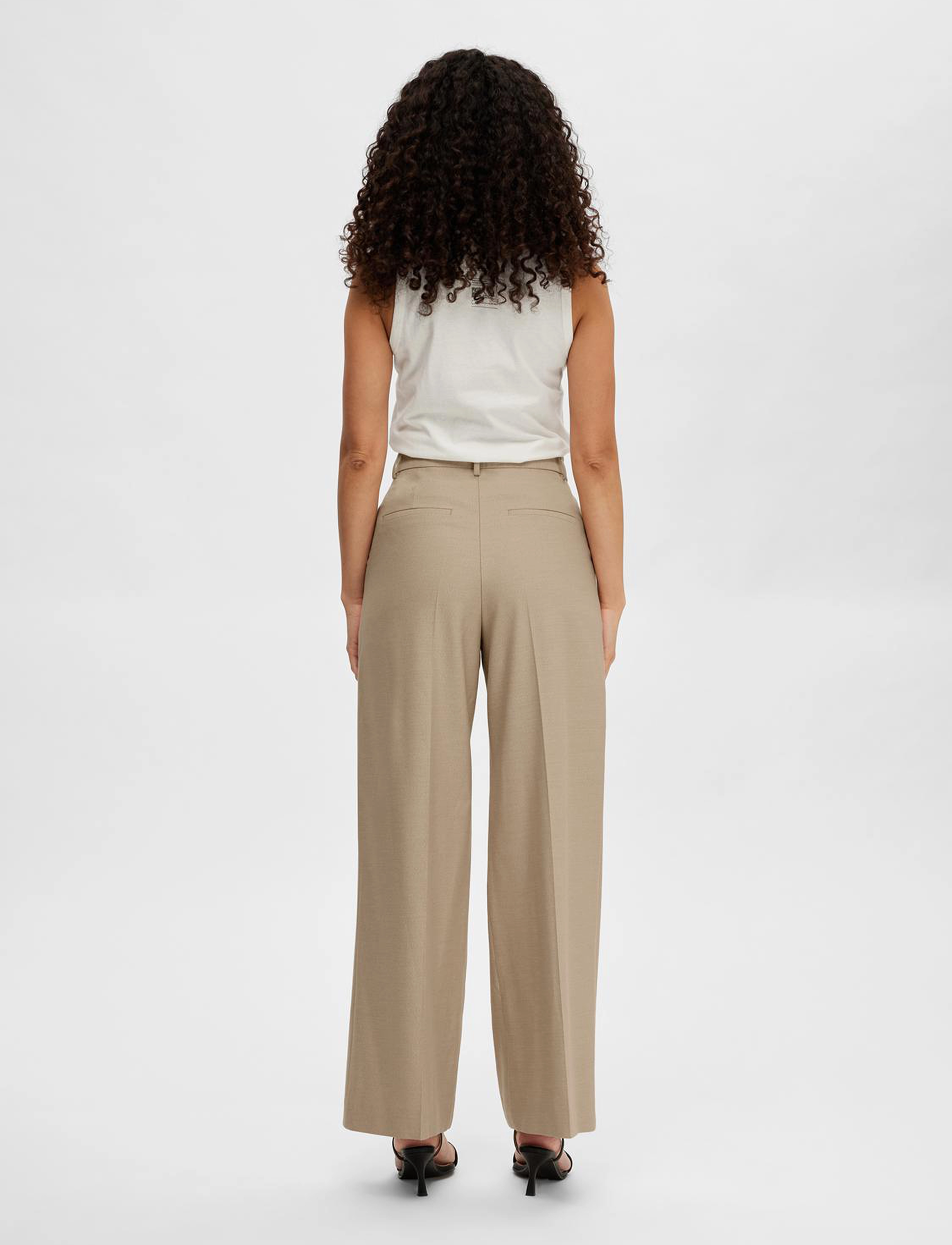 Selected - SLFELIANA HW WIDE PANT B - nomad - 3