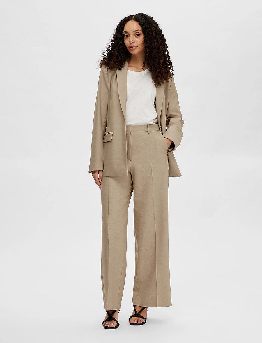 Selected - SLFELIANA HW WIDE PANT B - nomad - 4