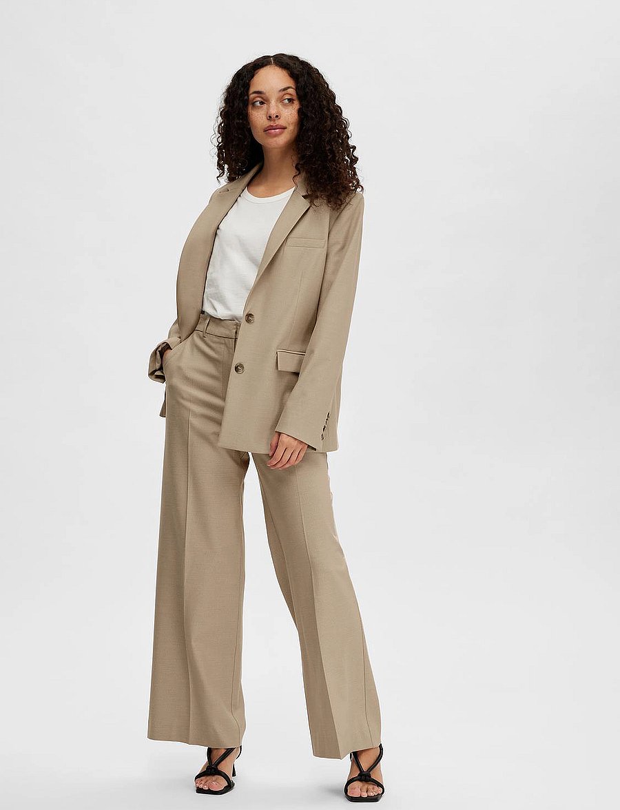 Selected - SLFELIANA HW WIDE PANT B - nomad - 5