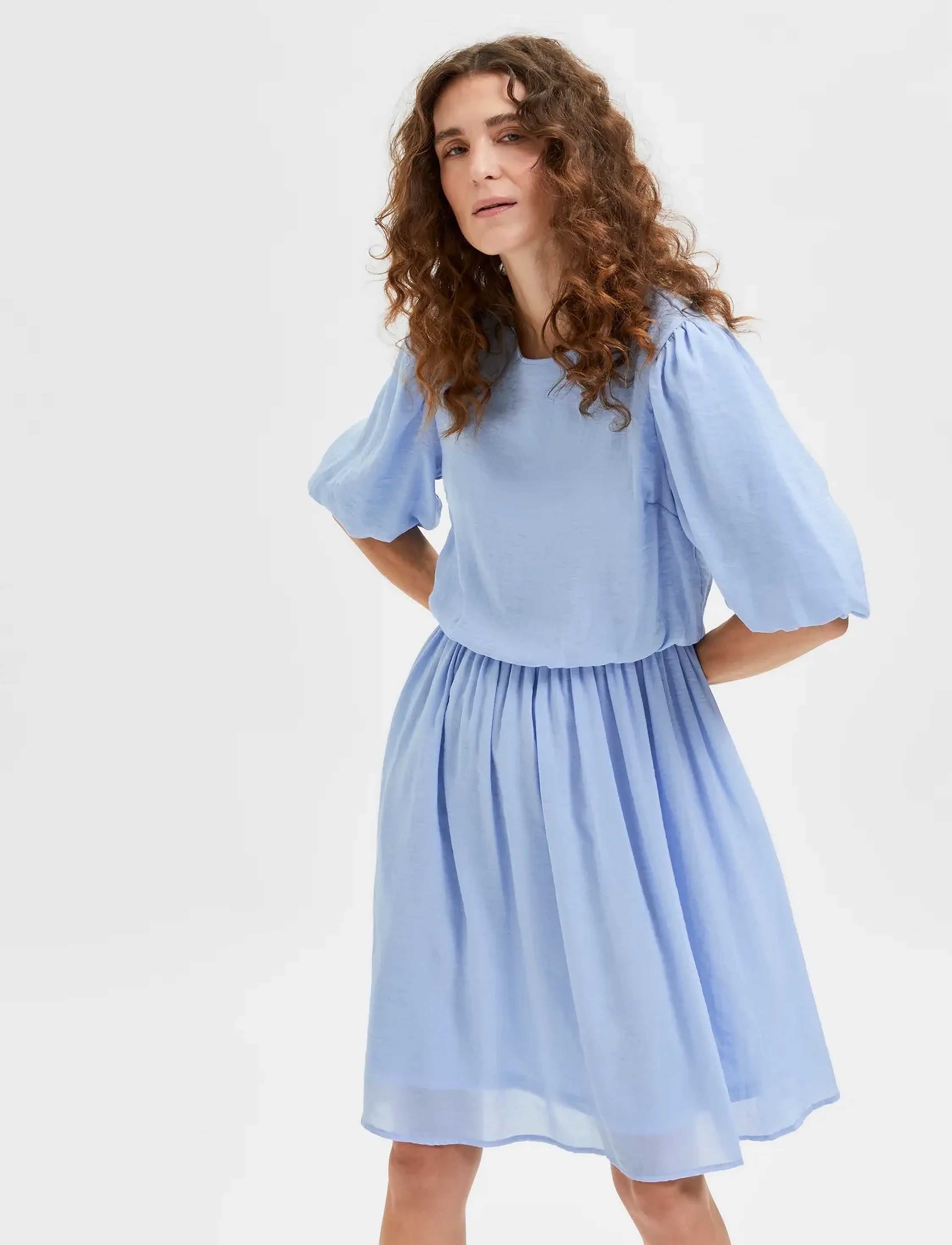 Selected - SLFSULINA 2/4HORT DRESS M - kurze kleider - blue bell - 5