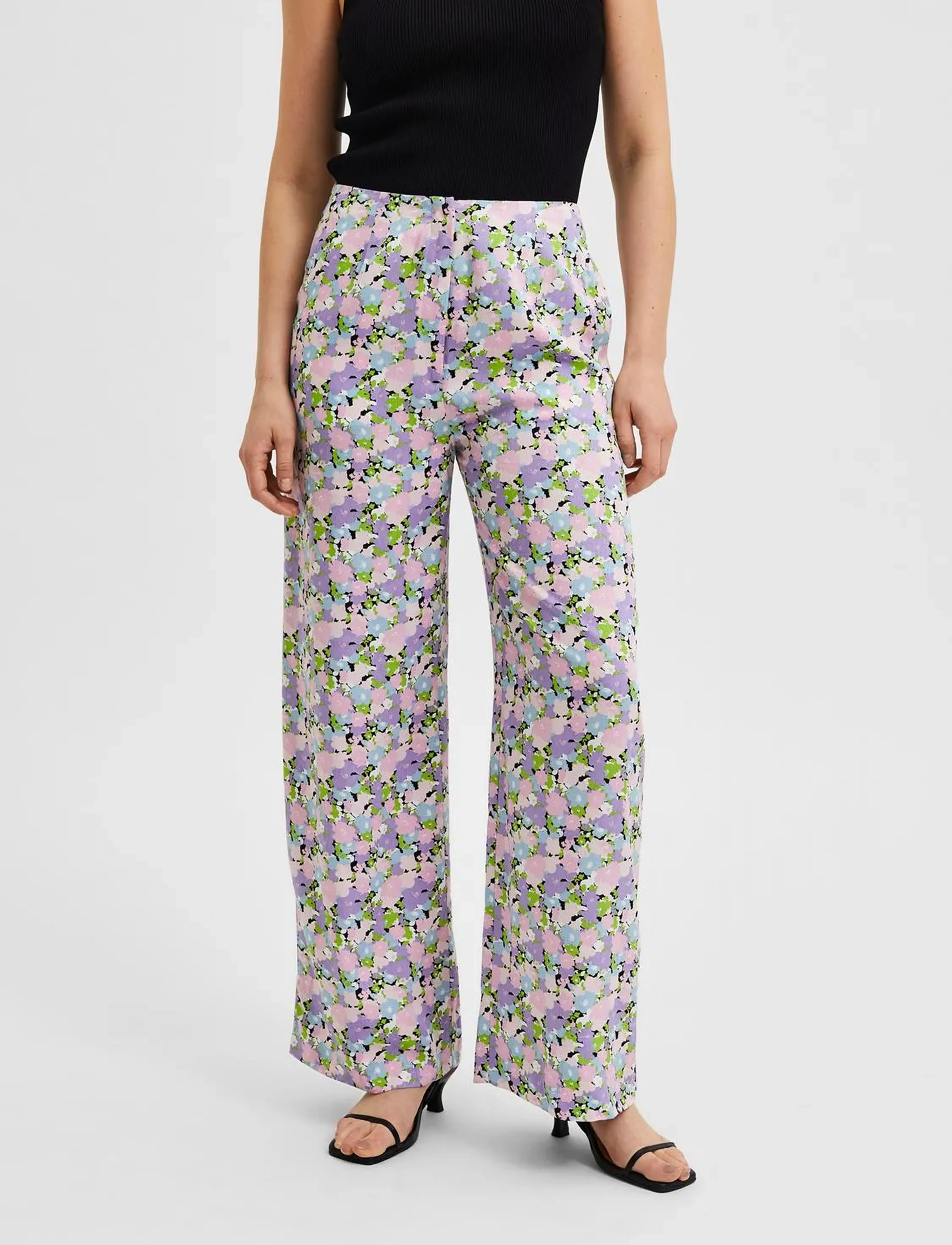 Selected SLFJUDITA HW WIDE PANT B - Püksid - VIOLET TULIP / purple