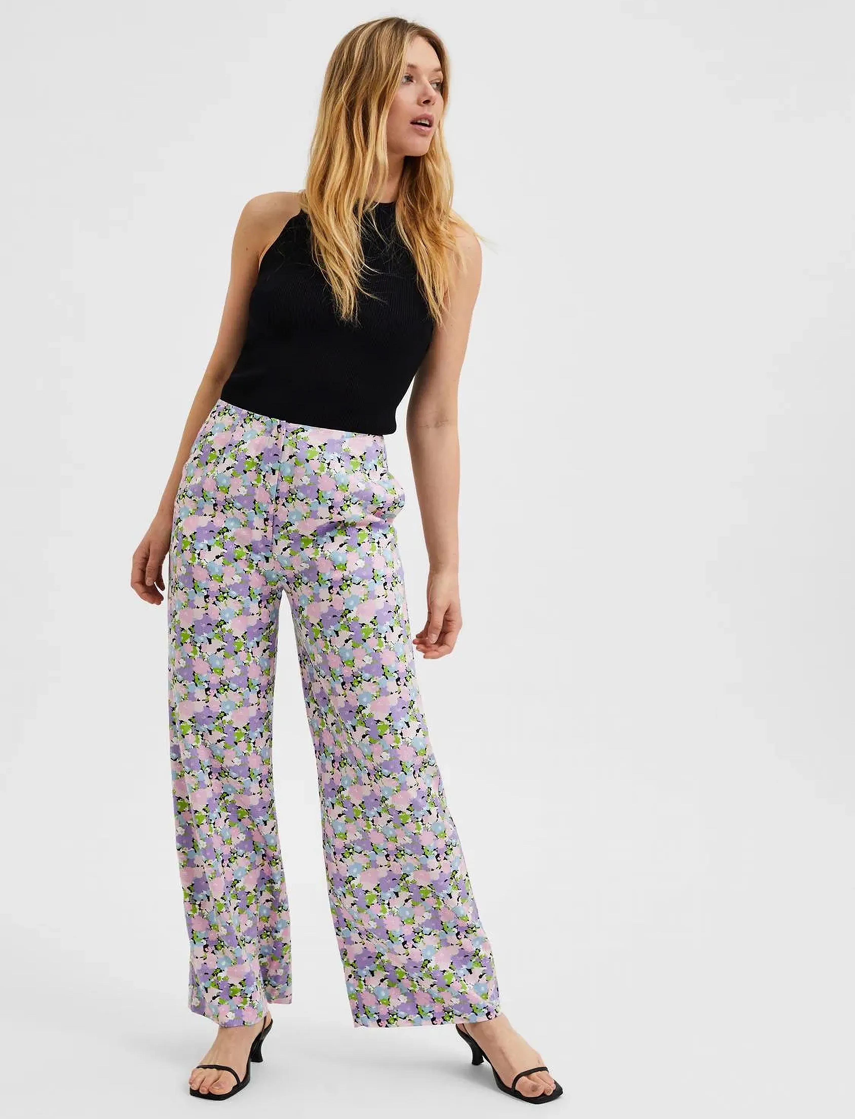 Selected - SLFJUDITA HW WIDE PANT B - hosen mit weitem bein - violet tulip - 5
