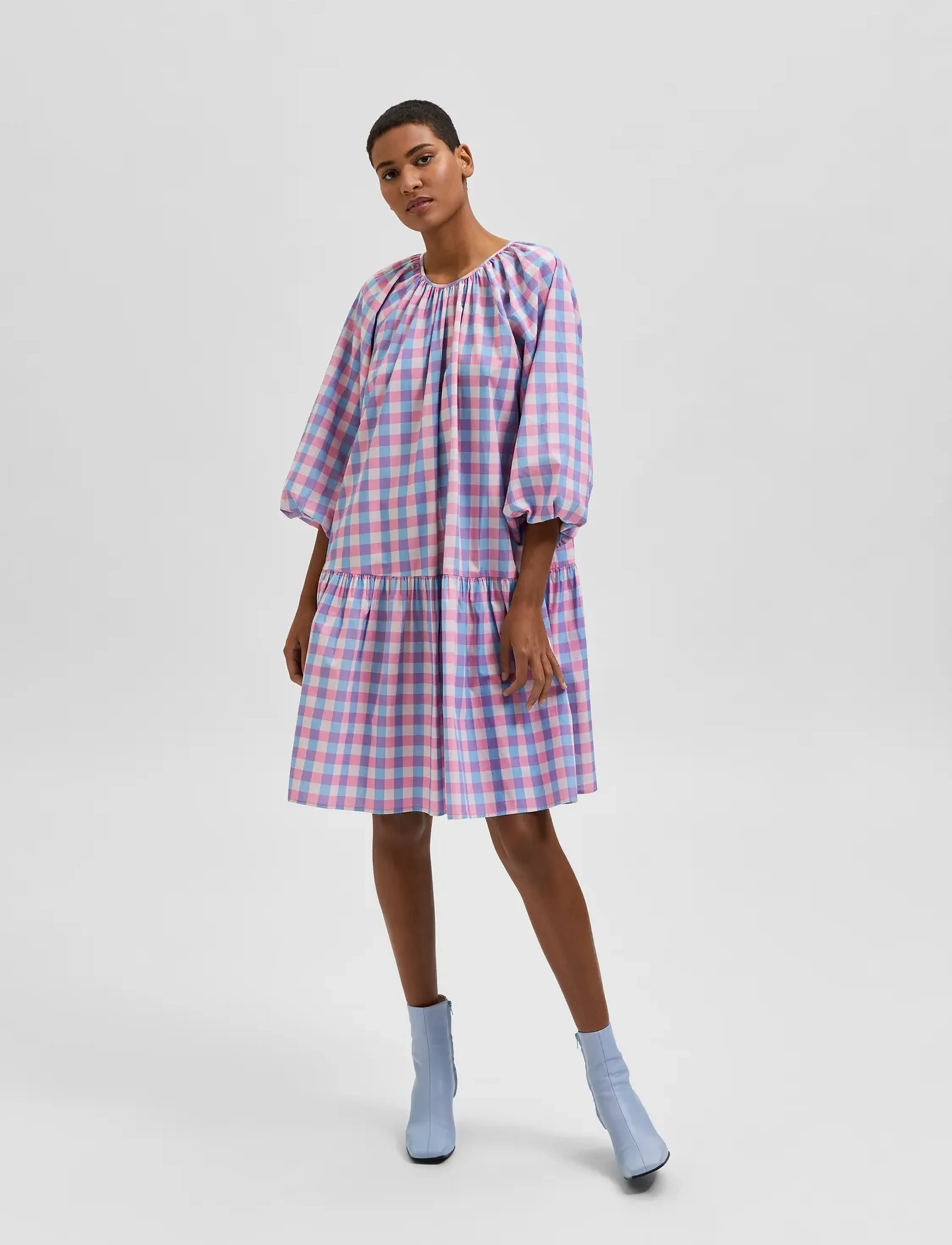 Selected - SLFBLAIR 3/4HORT DRESS - midi kjoler - violet tulip - 4