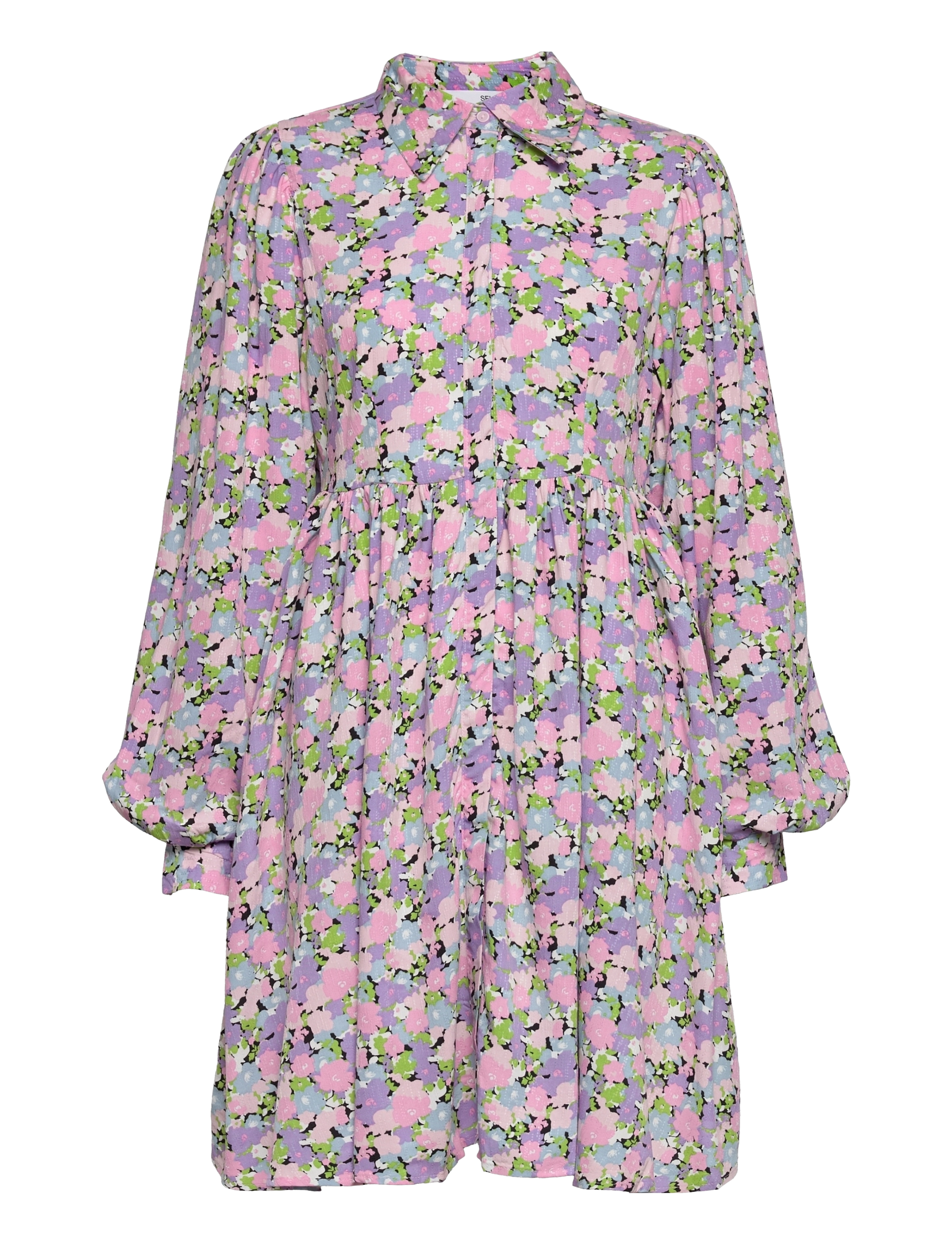 Selected SLFJUDITA LS SHORT SHIRT DRESS B - Kjoler - VIOLET TULIP / multi