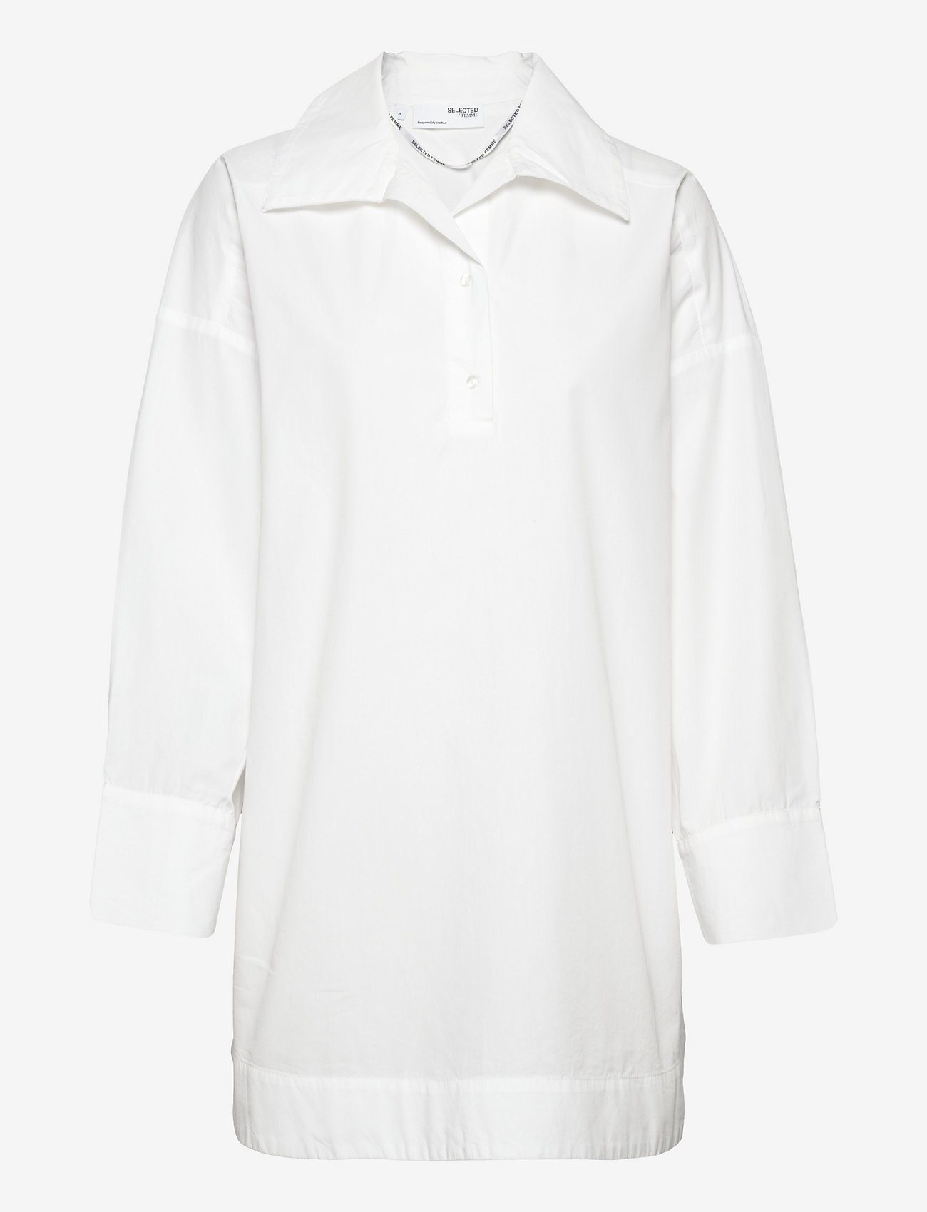Selected Femme - SLFKIKI LS LONG SHIRT W - long-sleeved shirts - bright white - 0