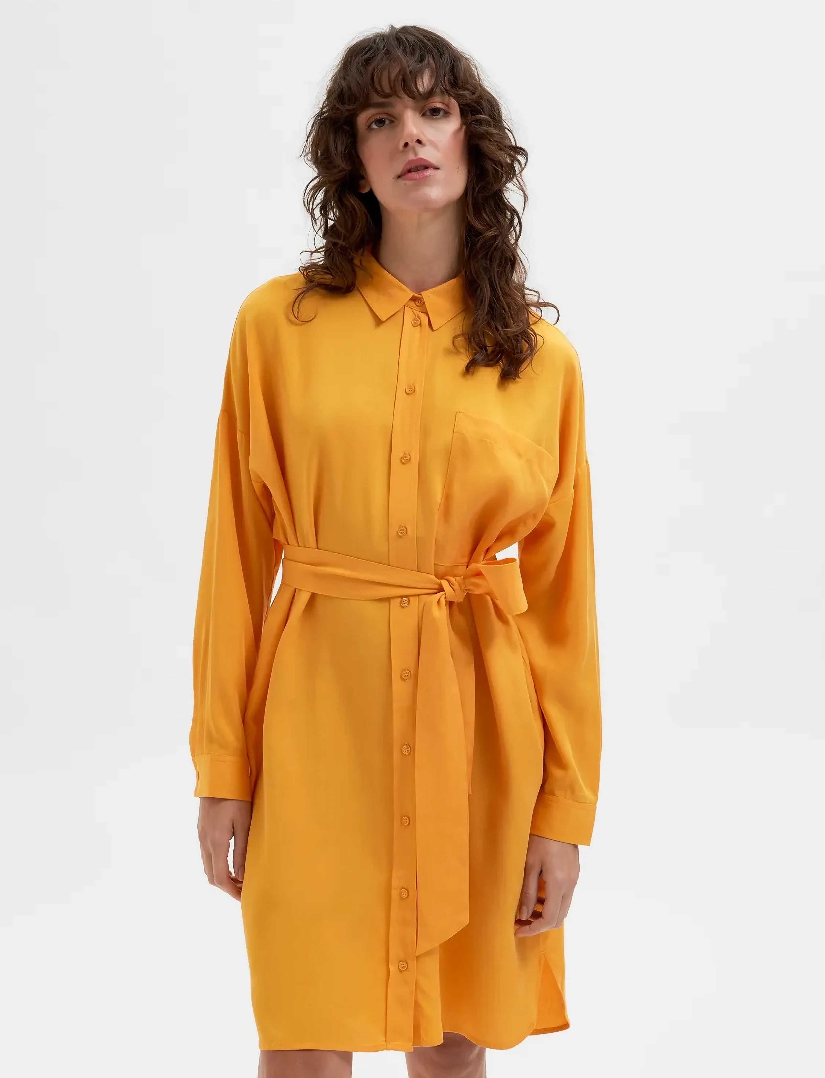 Selected SLFKIKKI-TONIA LS SHORT DRESS B - Kjoler - ICELAND POPPY / orange