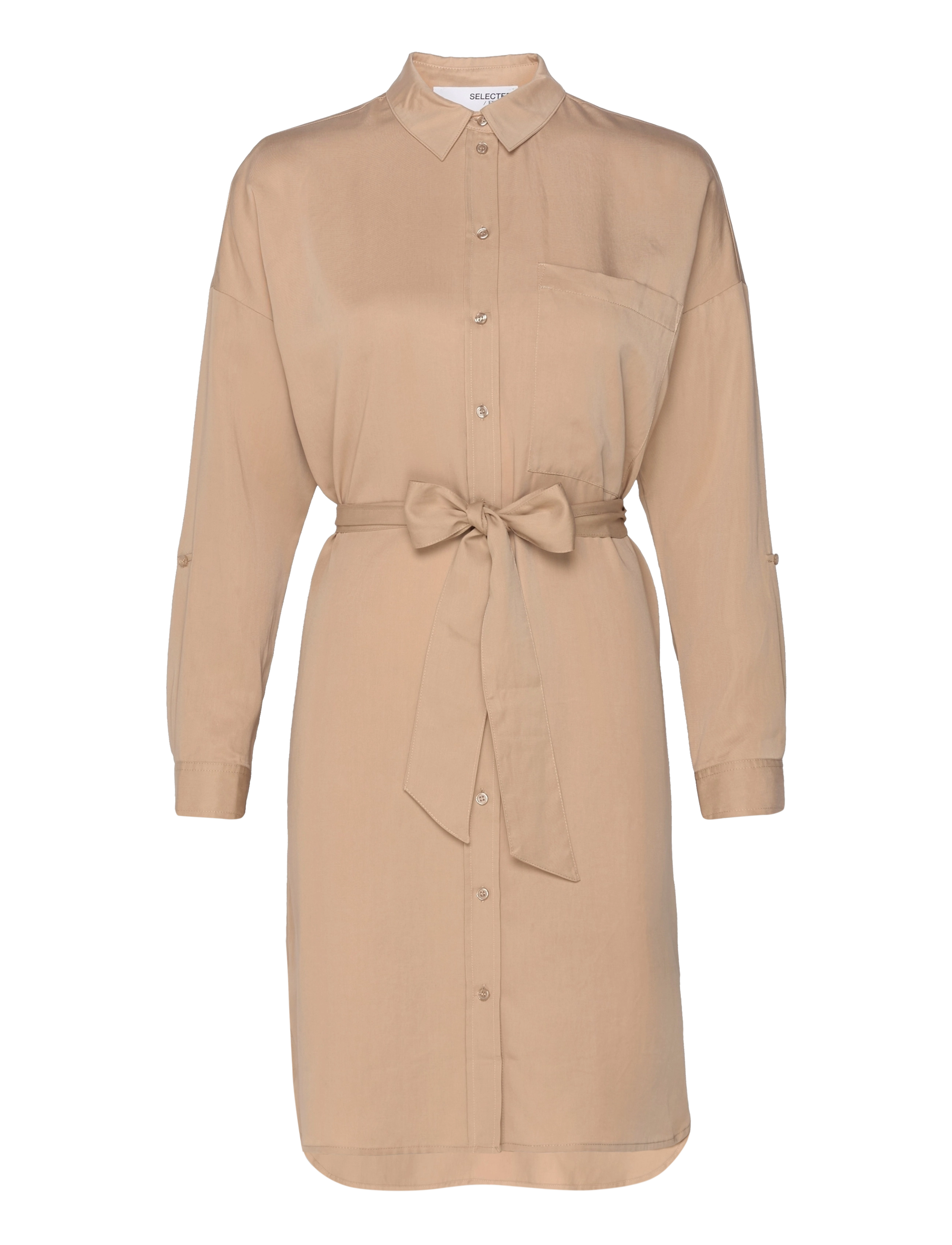 SELECTED Slfkikki-Tonia Ls Kurz Kleid B Beige - 34 - Damen