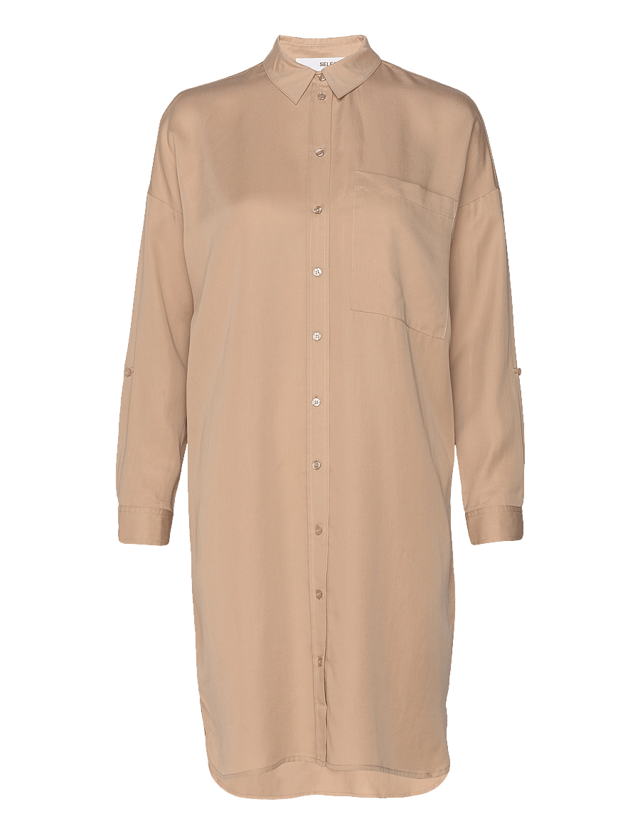 Selected - SLFKIKKI-TONIA LS SHORT DRESS B - robes chemises - nomad - 3