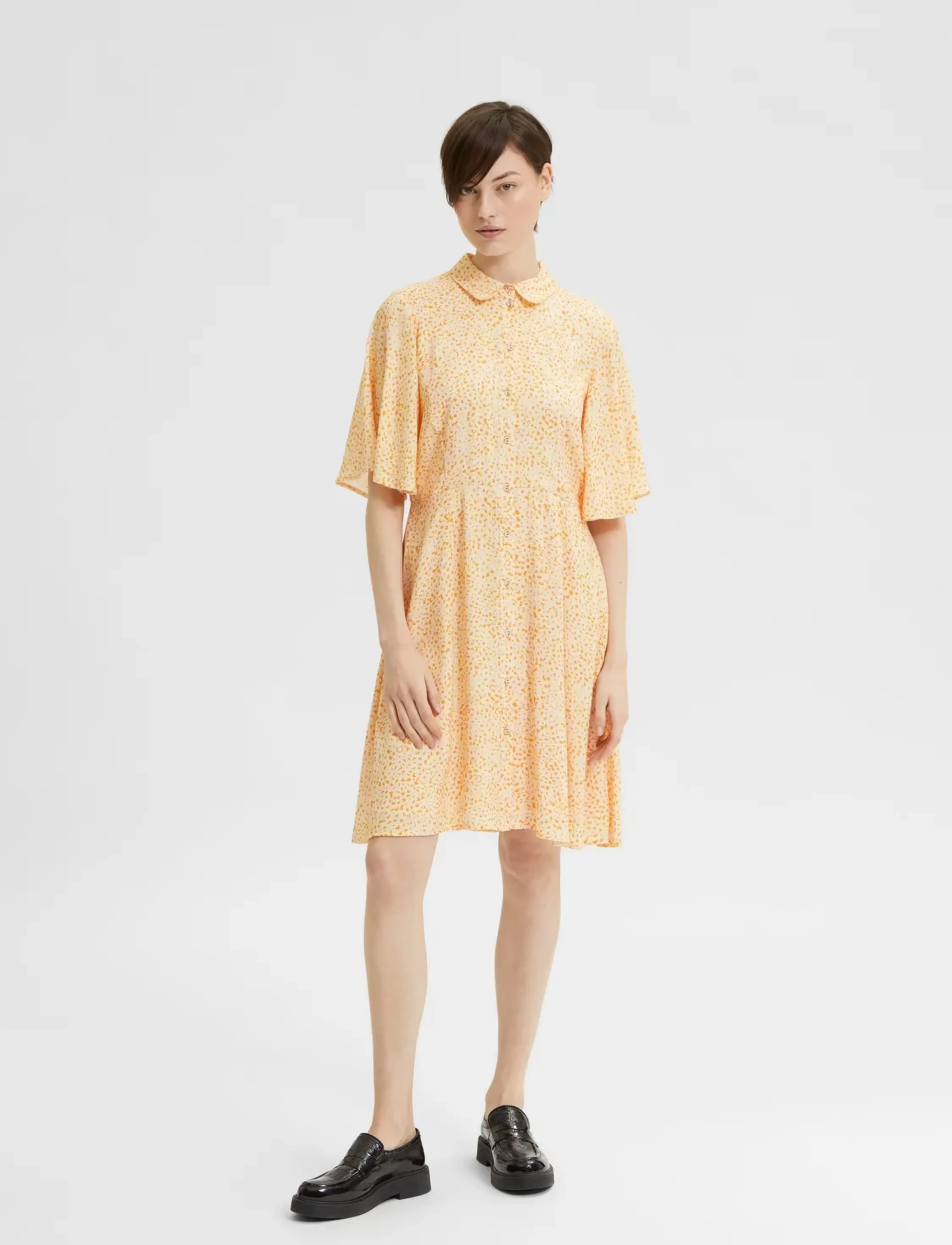 Selected - SLFJALINA 2/4 SHORT SHIRT DRESS M - sommerkleider - chalk pink - 4
