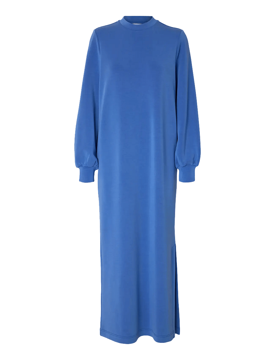 Selected - SLFTENNY LS O-NECK ANKLE DRESS - iltapuvut - dazzling blue - 1
