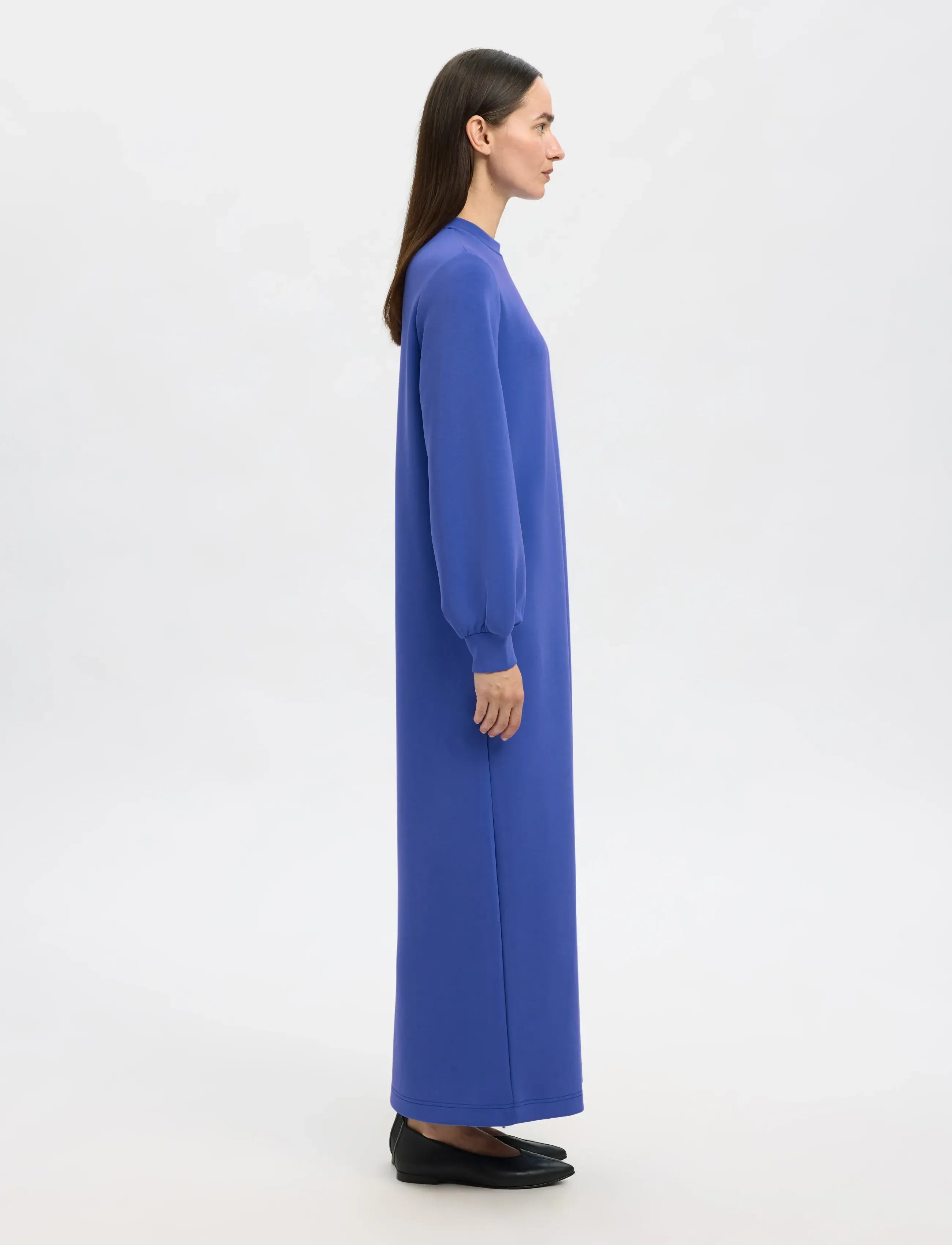 Selected SLFTENNY LS O-NECK ANKLE DRESS - Maxikleider - DAZZLING BLUE / blue