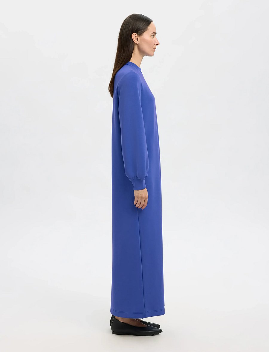 Selected - SLFTENNY LS O-NECK ANKLE DRESS - iltapuvut - dazzling blue - 0