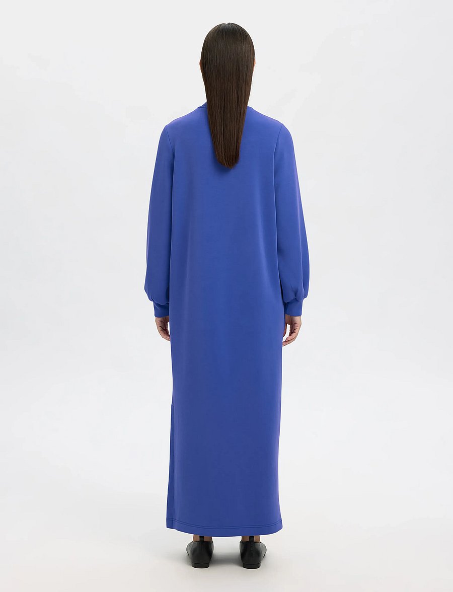 Selected - SLFTENNY LS O-NECK ANKLE DRESS - iltapuvut - dazzling blue - 2