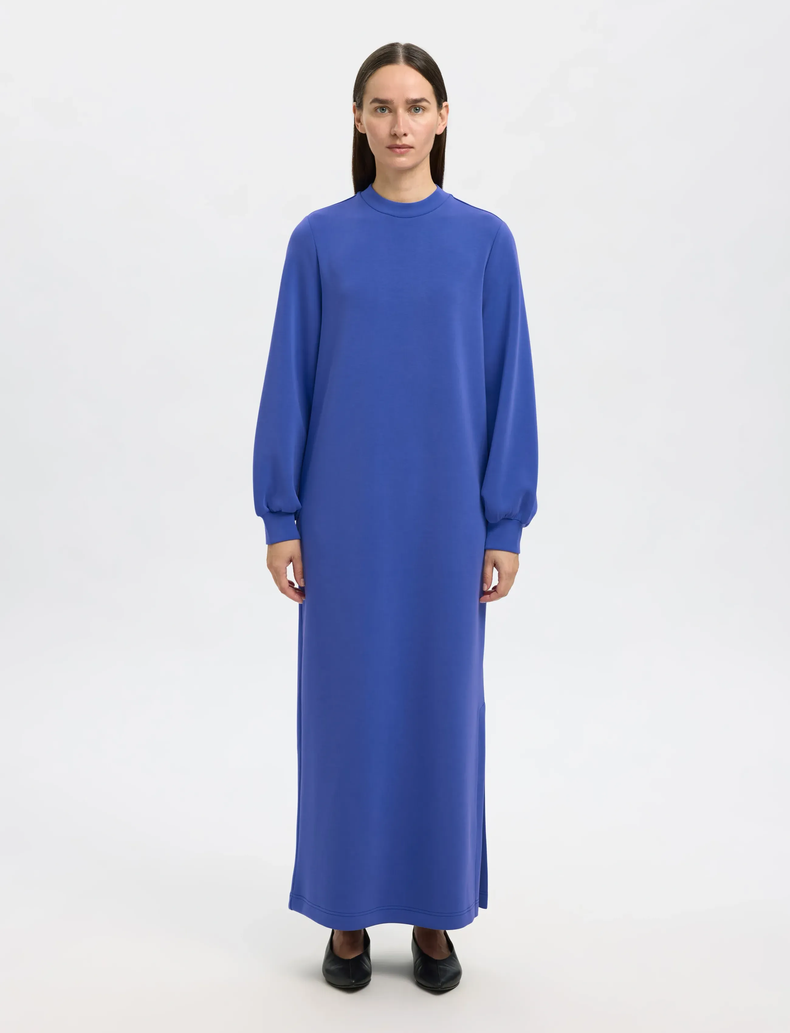 Selected - SLFTENNY LS O-NECK ANKLE DRESS - selskapskjoler - dazzling blue - 5