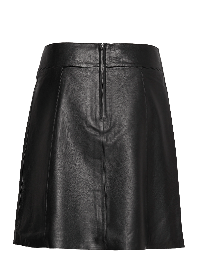 Selected - SLFNEW IBI MW LEATHER SKIRT B NOOS - leather skirts - black - 2