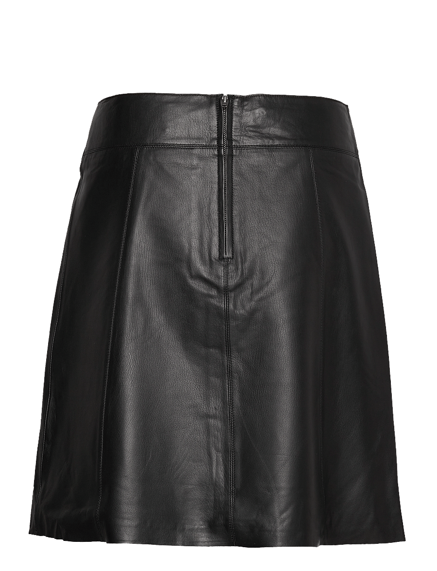 Selected - SLFNEW IBI MW LEATHER SKIRT B NOOS - leather skirts - black - 2