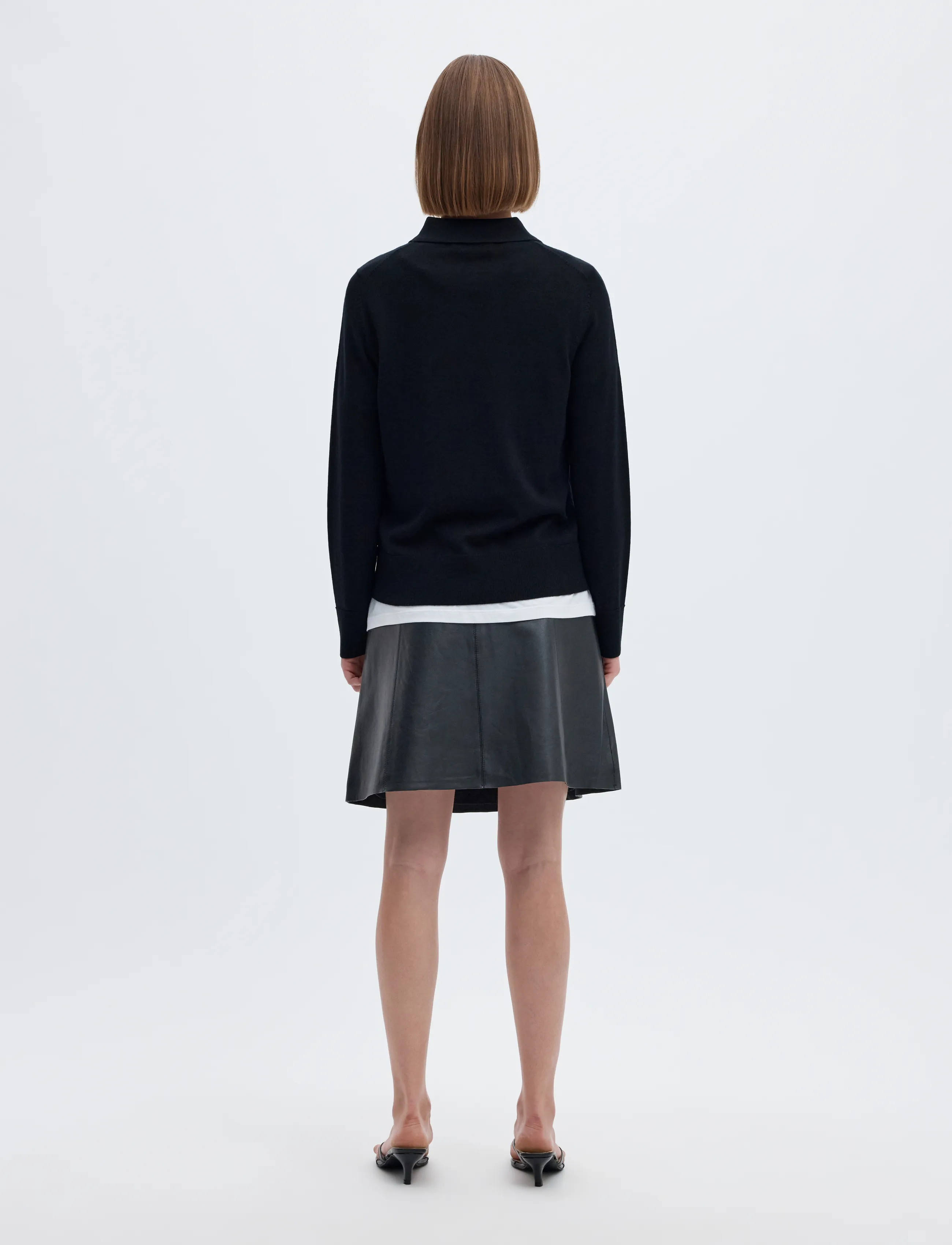 Selected - SLWNEW IBI MW LEATHER SKIRT B NOOS - lædernederdele - black - 3