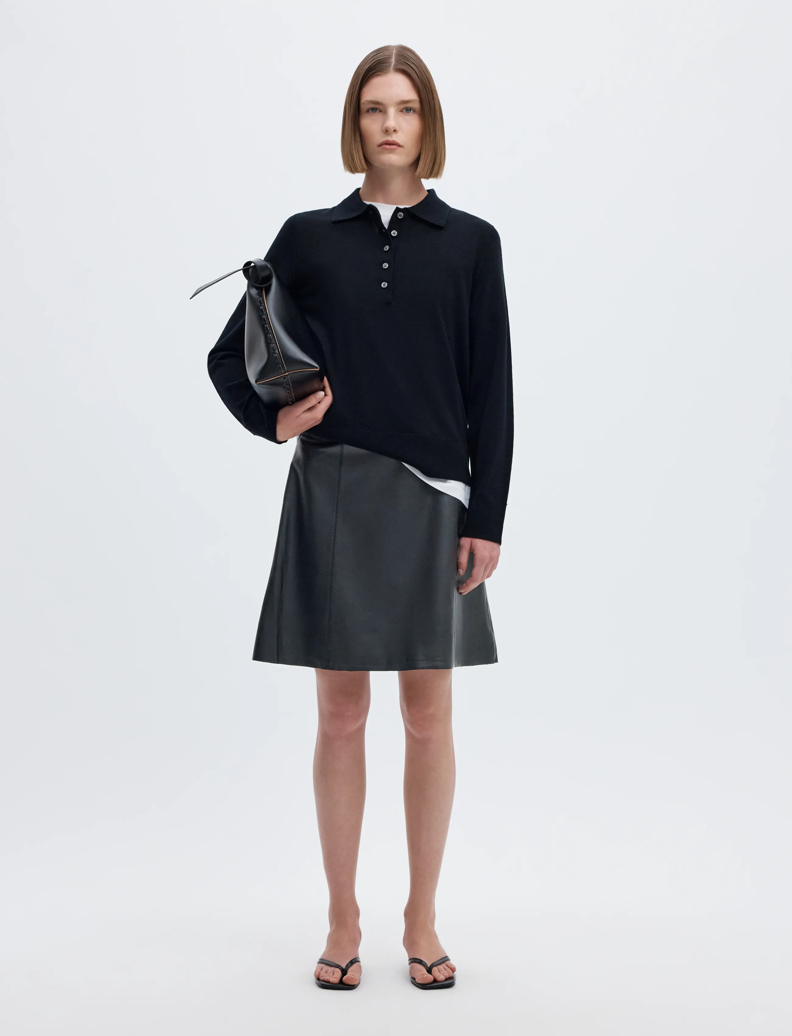 SELECTED Slfnew Ibi Mw Leather Skirt B Noos skinnkjolar dam – bild 5