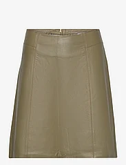 Selected Femme - SLFNEW IBI MW LEATHER SKIRT B - leather skirts - dusky green - 0