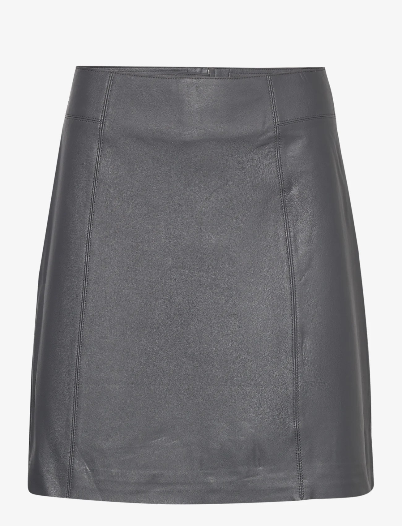 Selected Femme - SLFNEW IBI MW LEATHER SKIRT B - leather skirts - magnet - 0