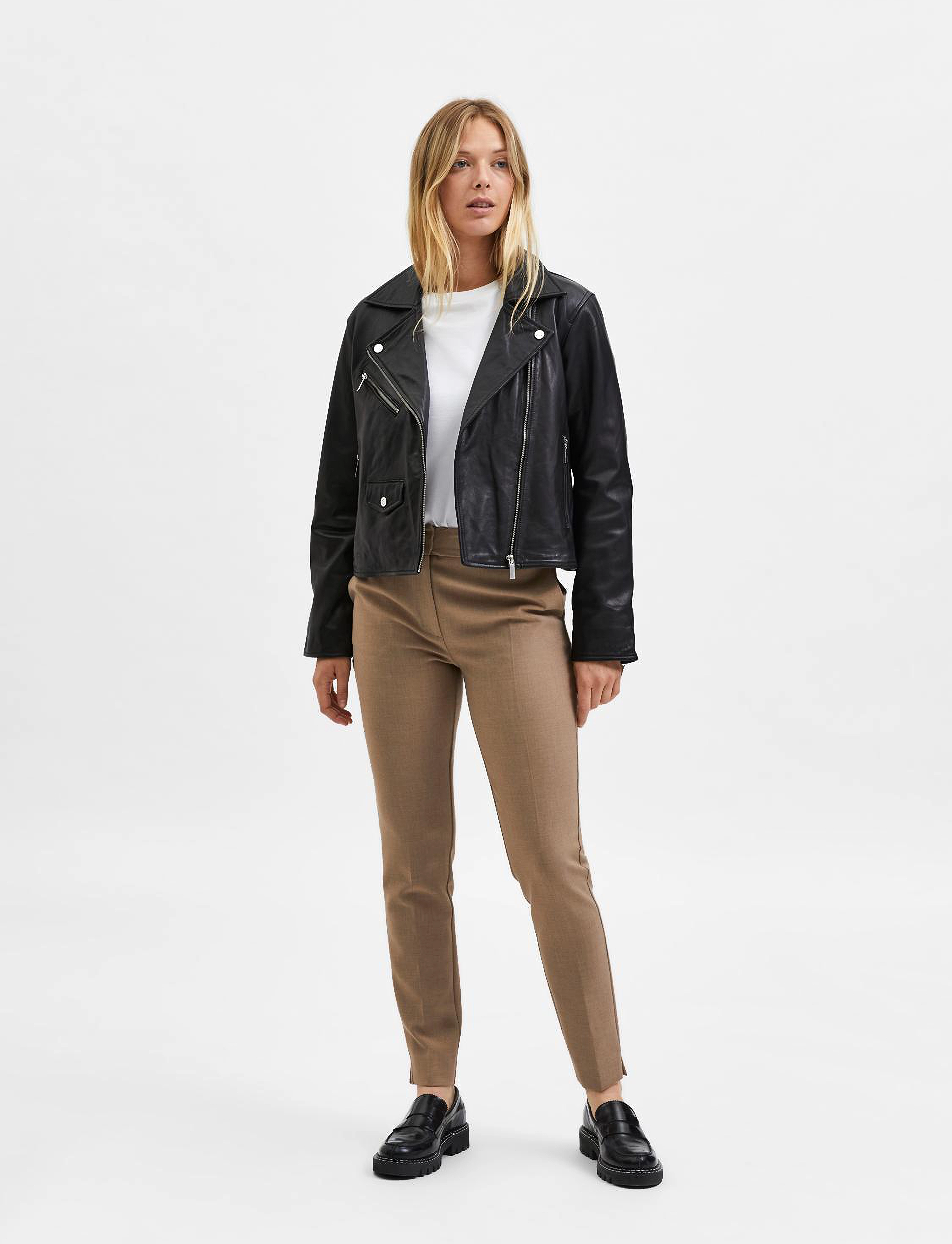 Selected - SLFRITA MW SLIM PANT CAMEL MLG B NOOS - camel - 3